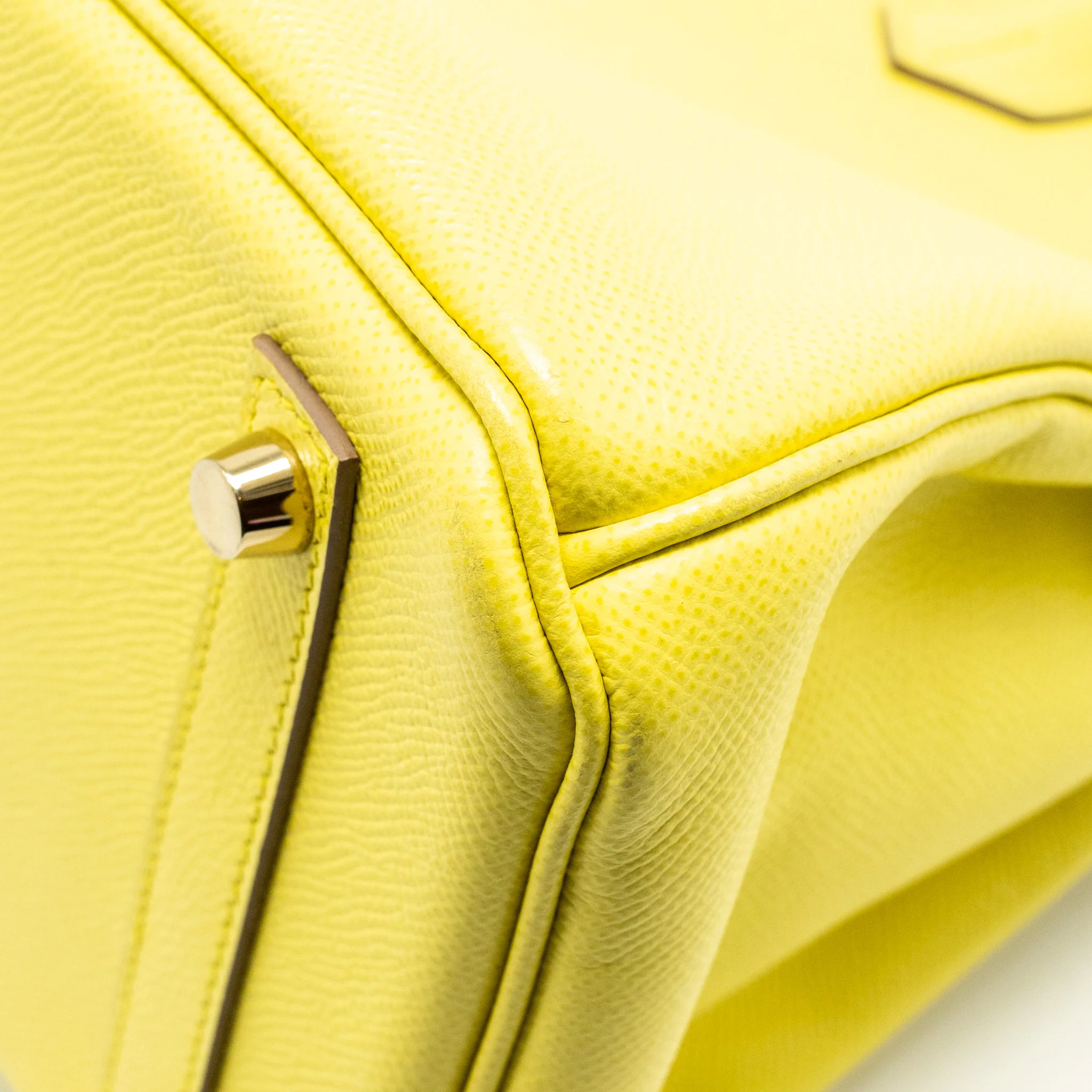 Hermes Birkin30 Epsom Lime GHW Stamp Square Q - Image 12