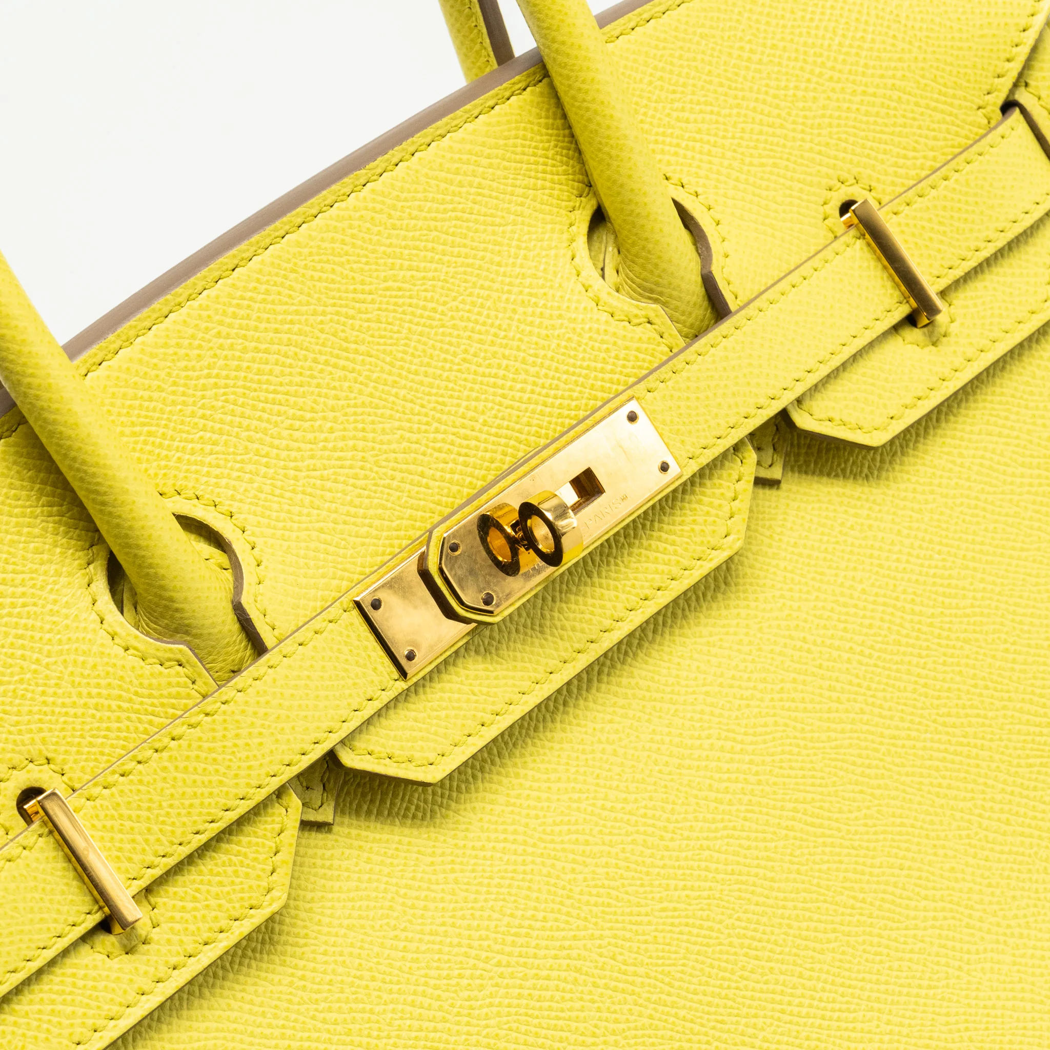 Hermes Birkin30 Epsom Lime GHW Stamp Square Q - Image 13