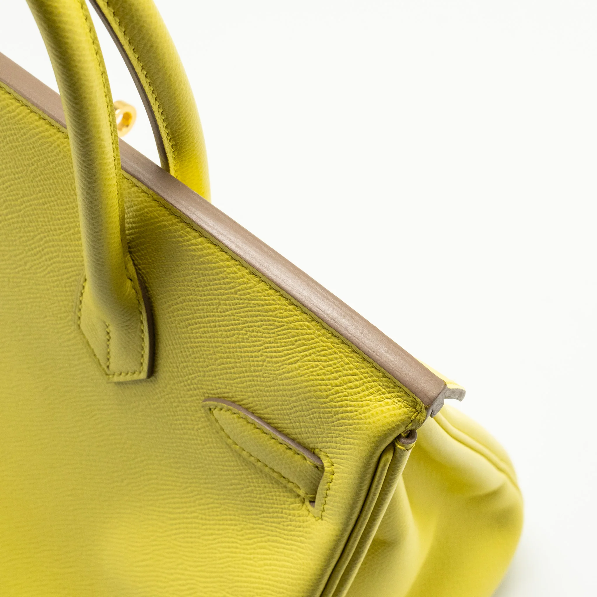 Hermes Birkin30 Epsom Lime GHW Stamp Square Q - Image 14