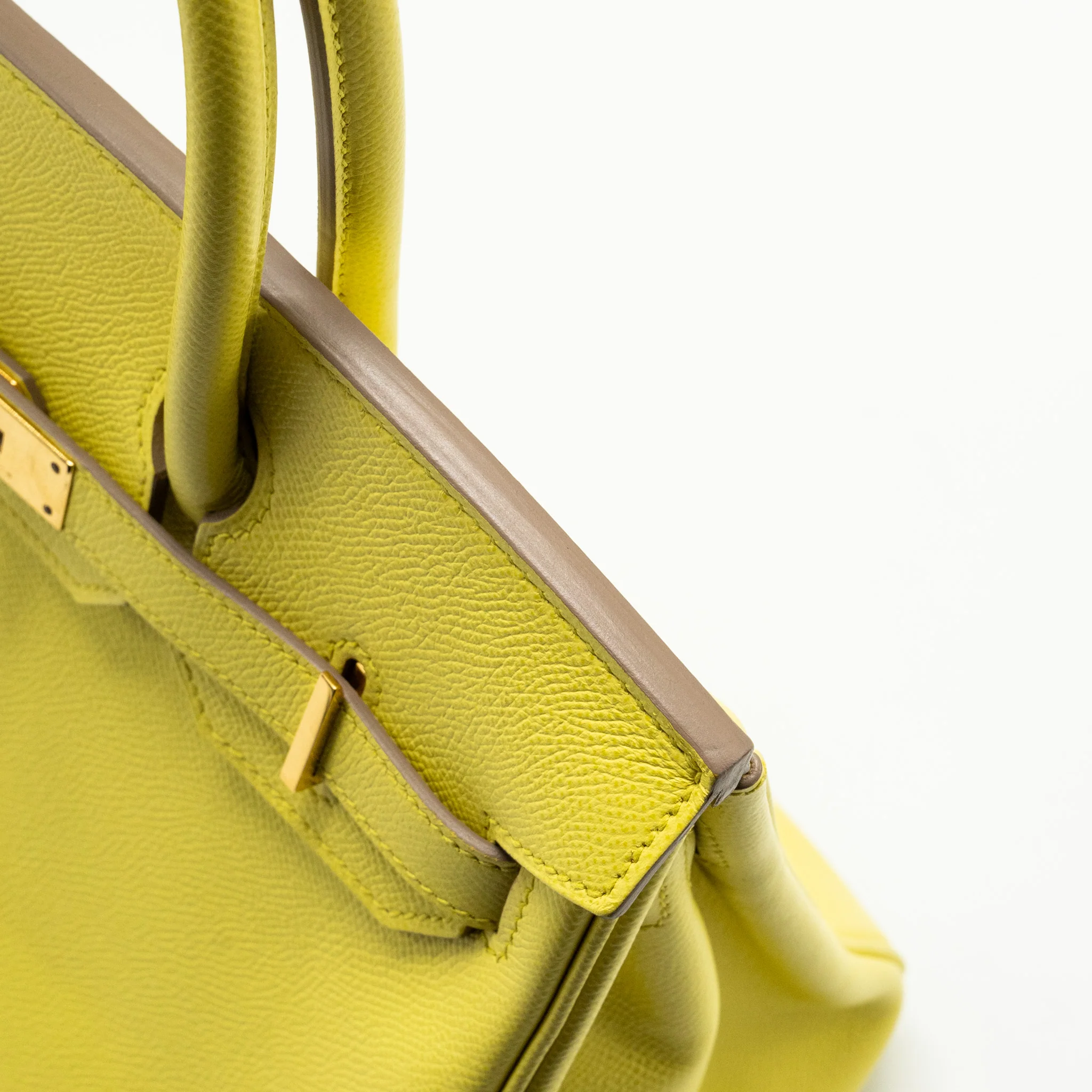 Hermes Birkin30 Epsom Lime GHW Stamp Square Q - Image 15