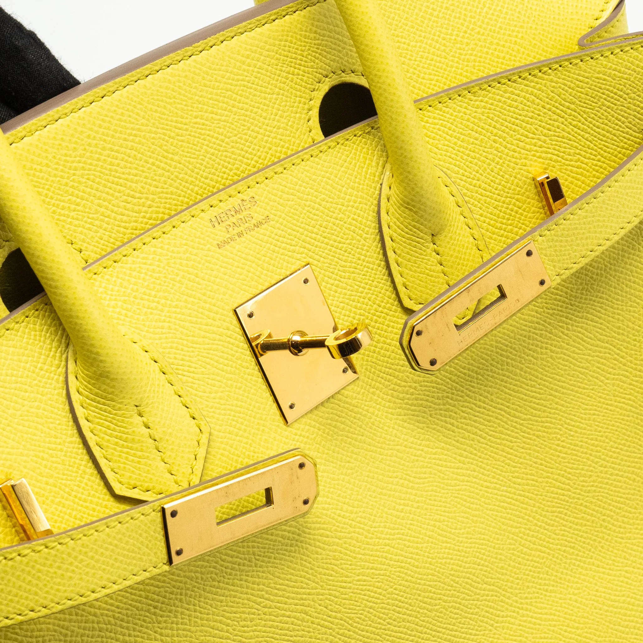 Hermes Birkin30 Epsom Lime GHW Stamp Square Q - Image 18
