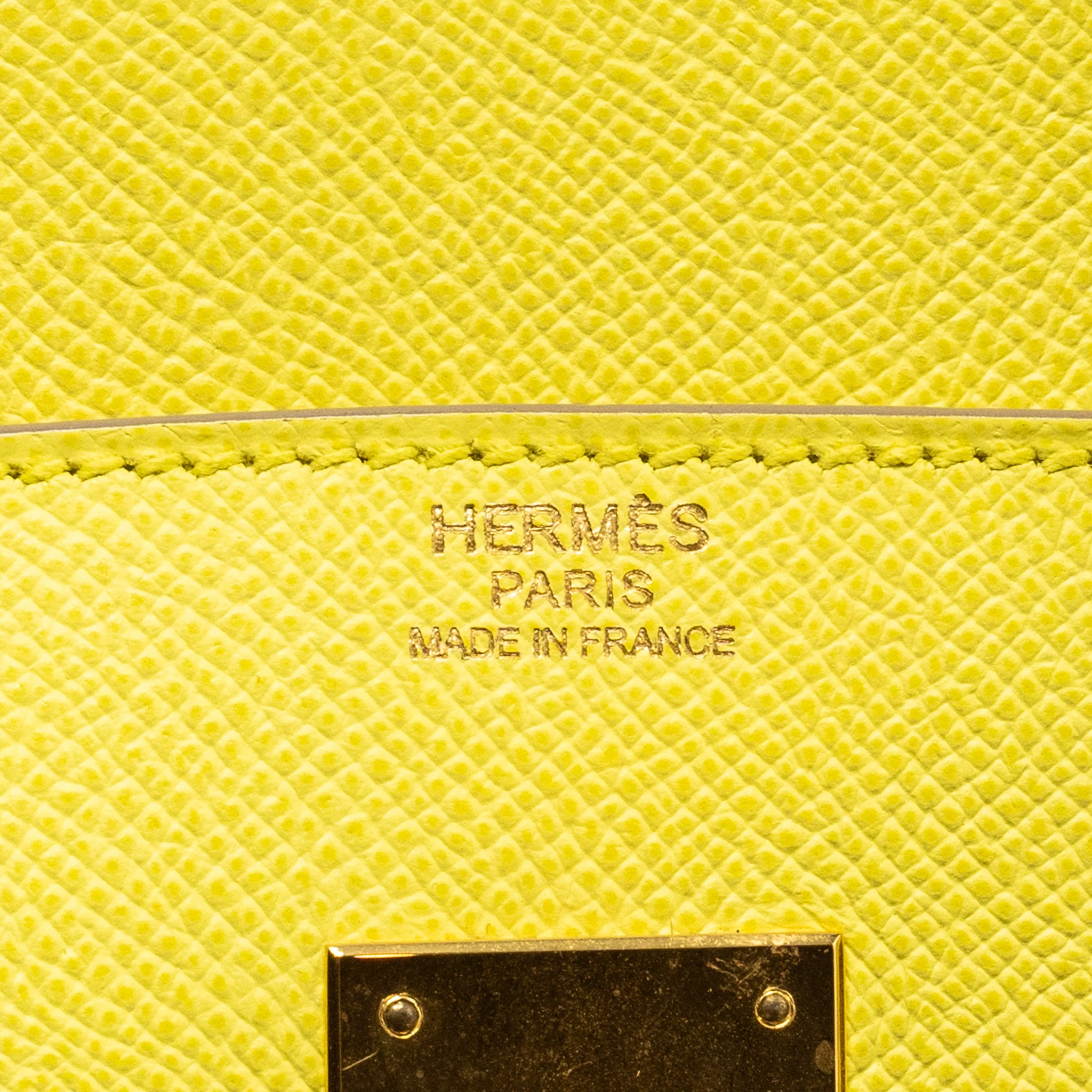 Hermes Birkin30 Epsom Lime GHW Stamp Square Q - Image 19