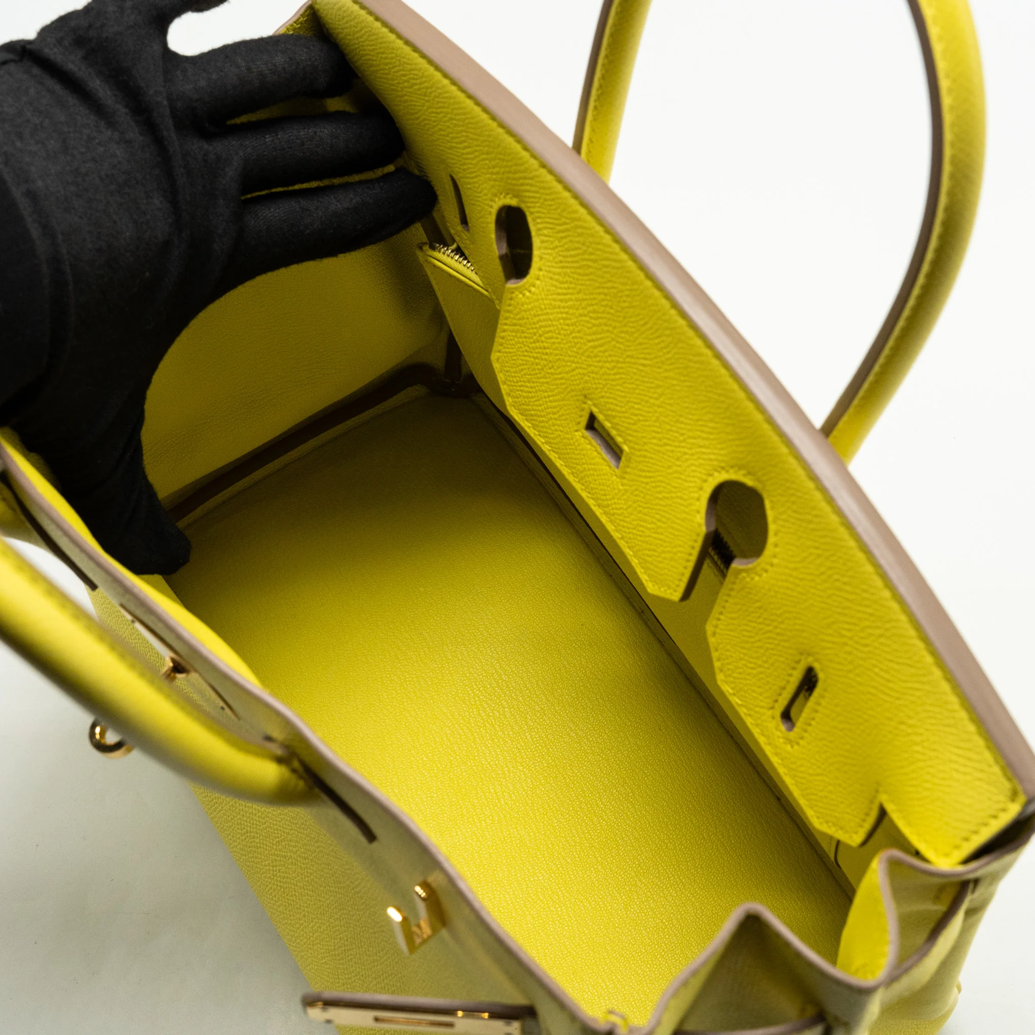 Hermes Birkin30 Epsom Lime GHW Stamp Square Q - Image 20