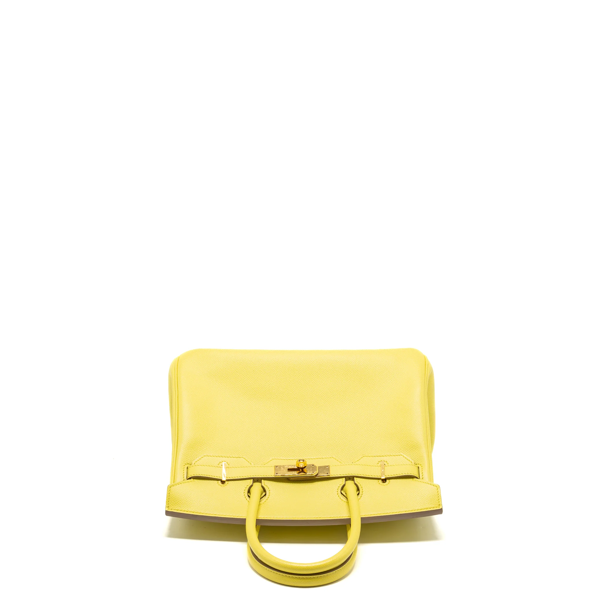 Hermes Birkin30 Epsom Lime GHW Stamp Square Q - Image 5