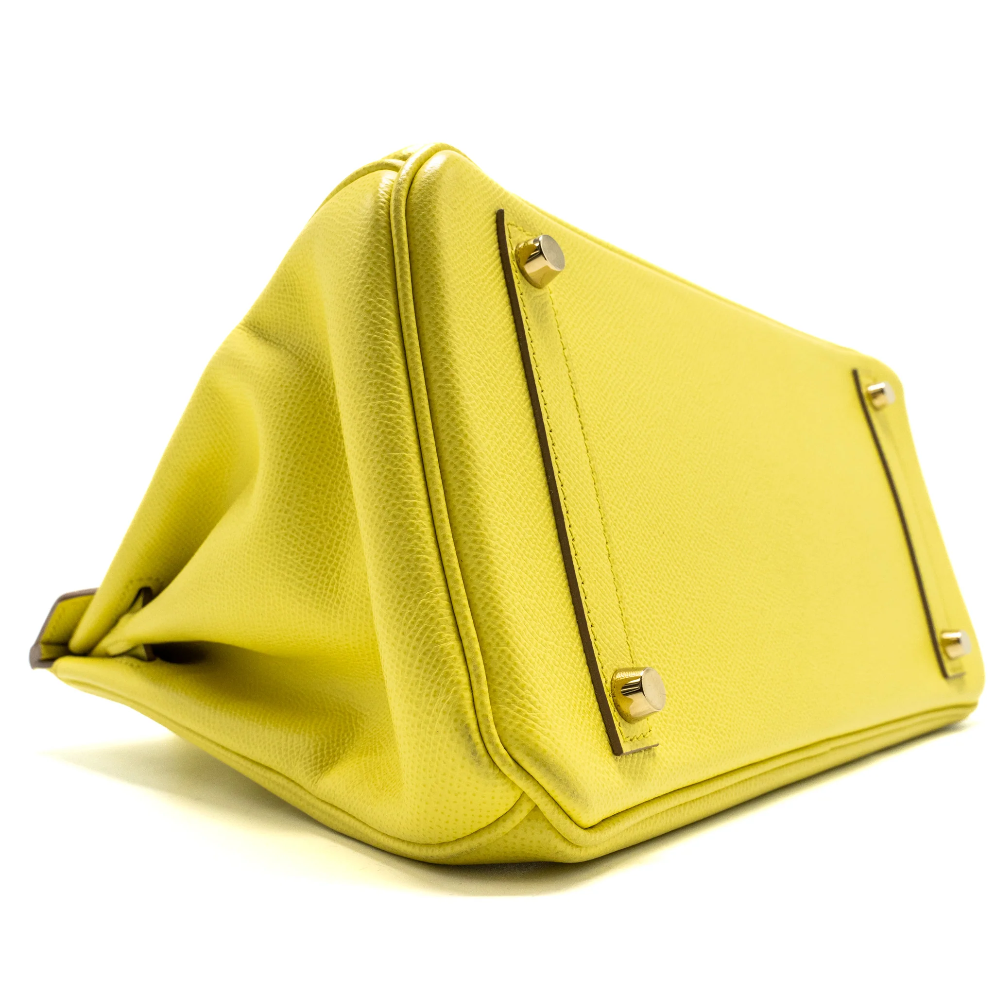 Hermes Birkin30 Epsom Lime GHW Stamp Square Q - Image 7