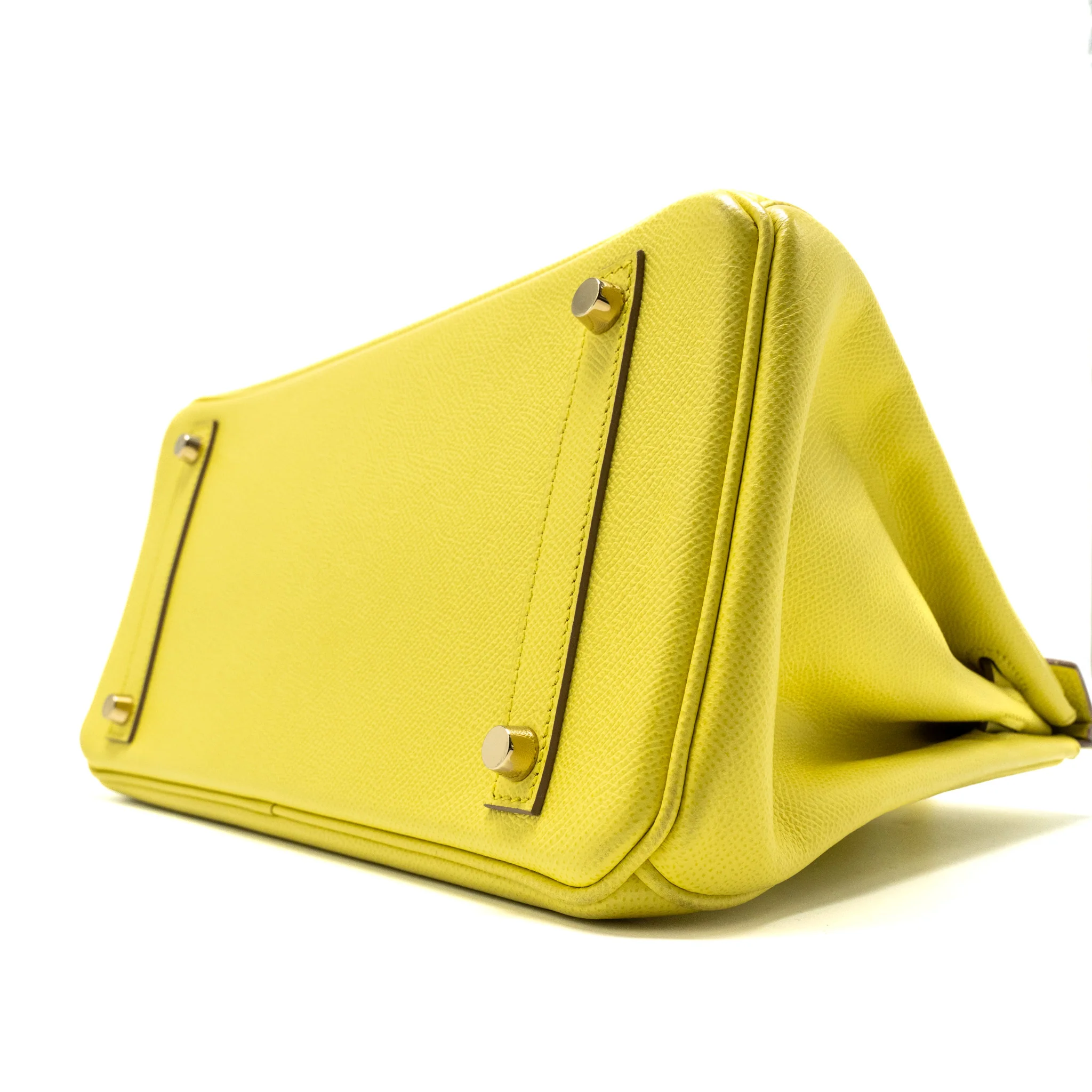 Hermes Birkin30 Epsom Lime GHW Stamp Square Q - Image 8