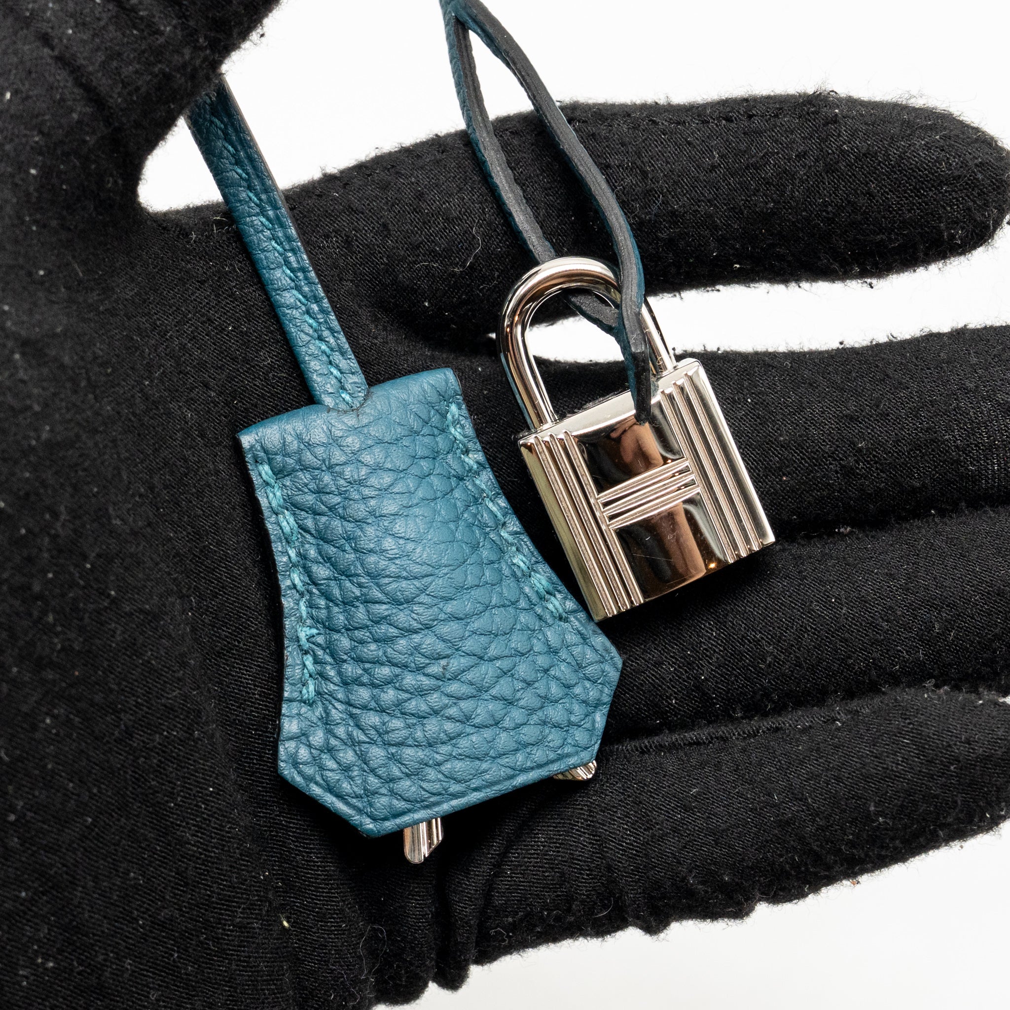 Hermes birkin 30 togo vert Bosphorus / blue ocean SHW stamp Z - Image 18