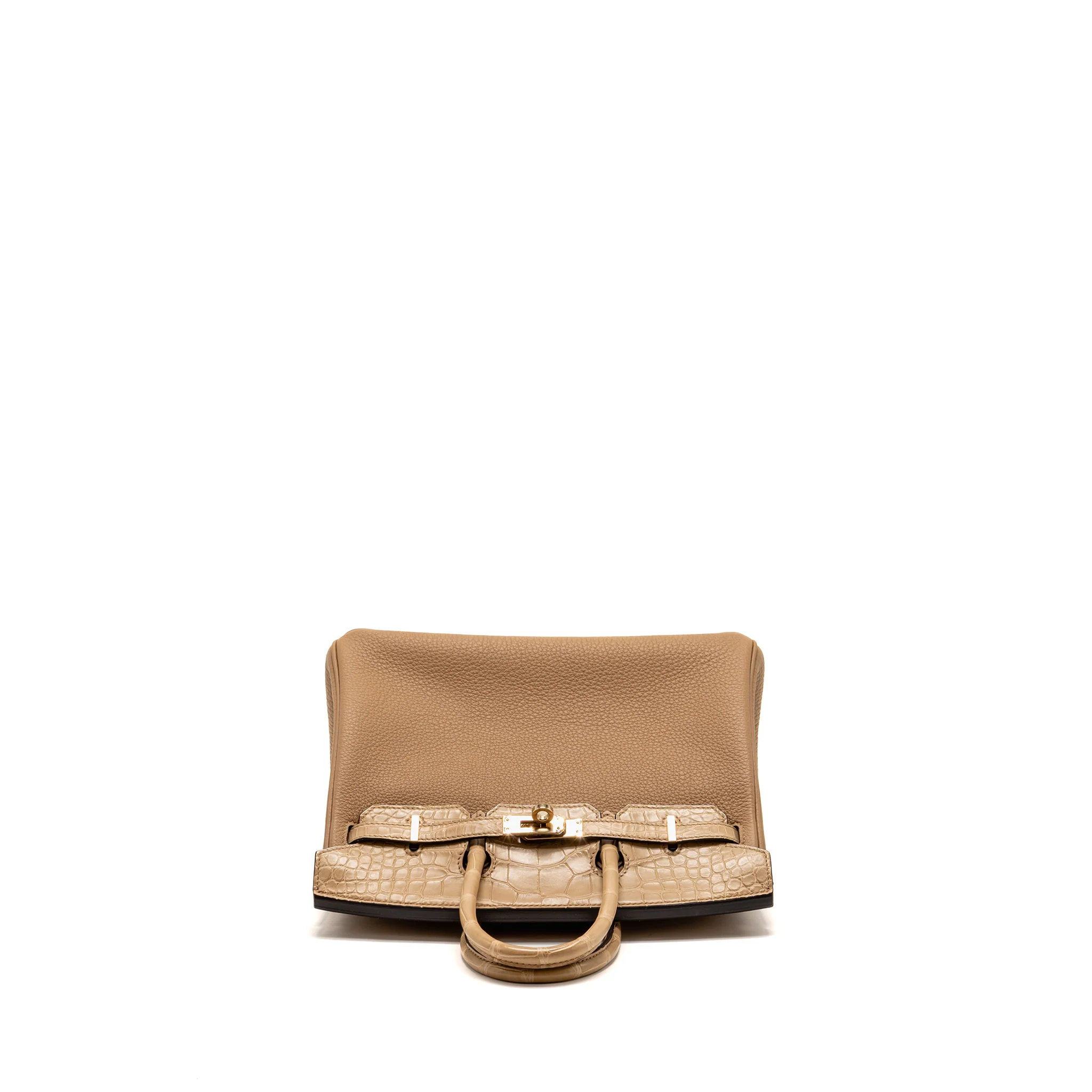 Hermes Birkin 25 Touch Togo/Alligator Mississippiensis Mat Chai LGHW Stamp U - Image 5