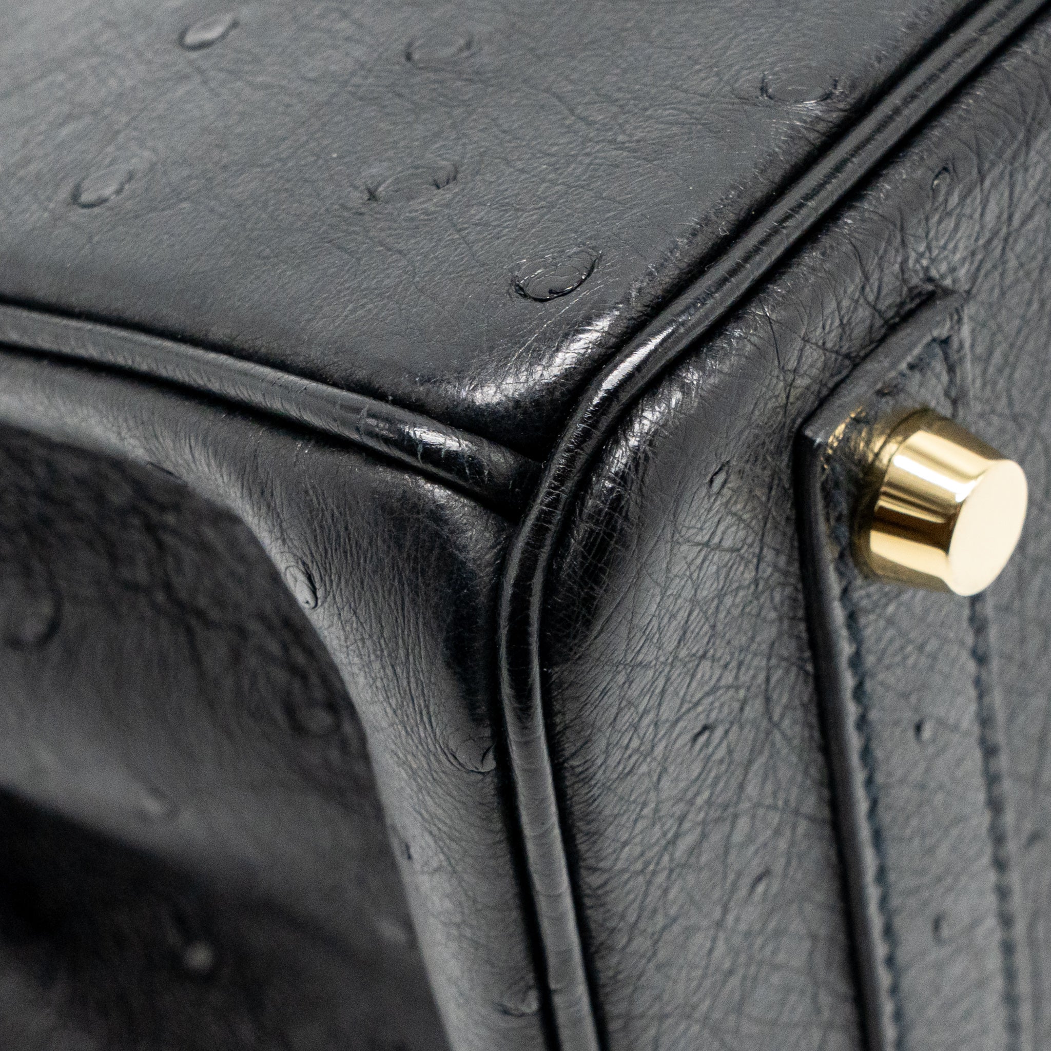 Hermes Birkin 25 Ostrich Black GHW Stamp Z - Image 11