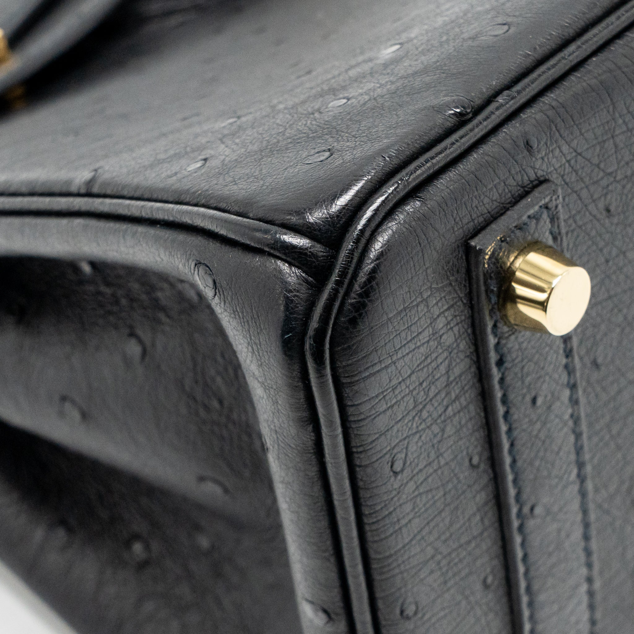 Hermes Birkin 25 Ostrich Black GHW Stamp Z - Image 9