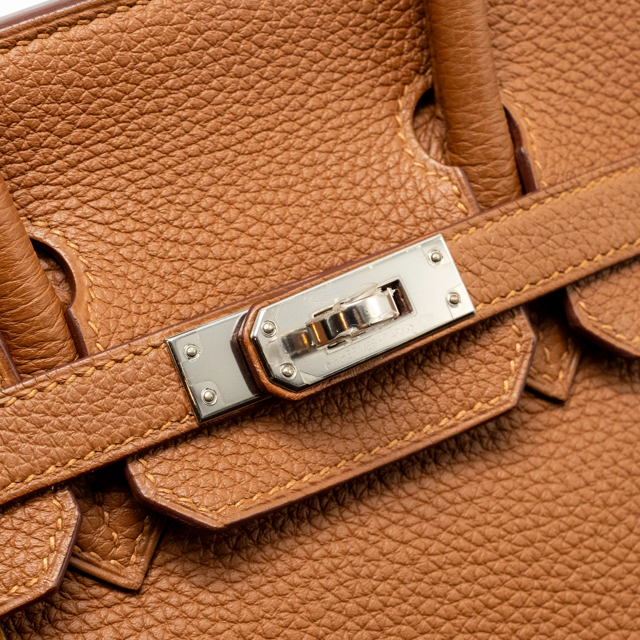 Hermes Birkin 25 Officer Togo/Swift Gold/Ambre SHW Stamp C - Image 15