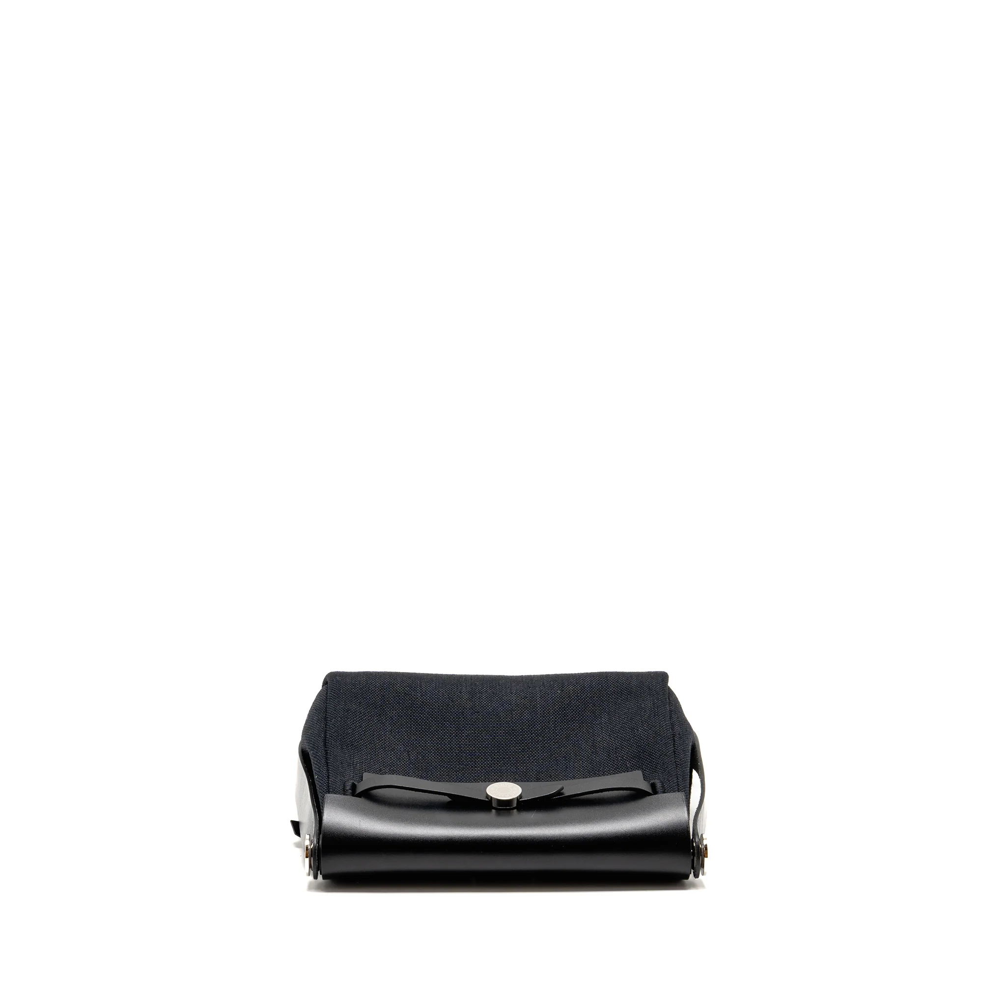 Hermes Herbag Mini Canvas/Hunter leather Black SHW Stamp W - Image 5