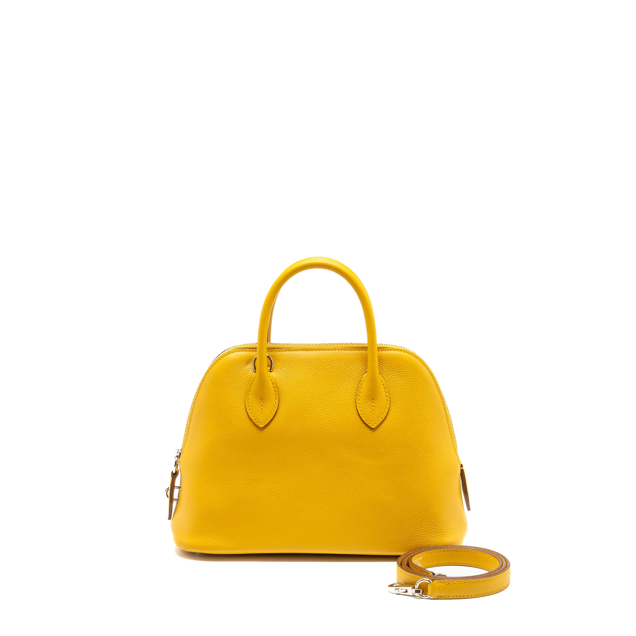 Hermes Bolide 1923 25 Evercolor Jaune Amber / Rose Ete SHW Stamp U