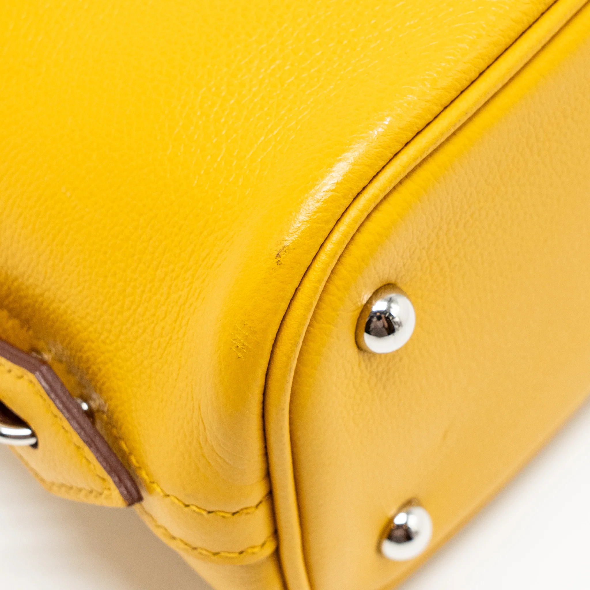 Hermes Bolide 1923 25 Evercolor Jaune Amber / Rose Ete SHW Stamp U - Image 8