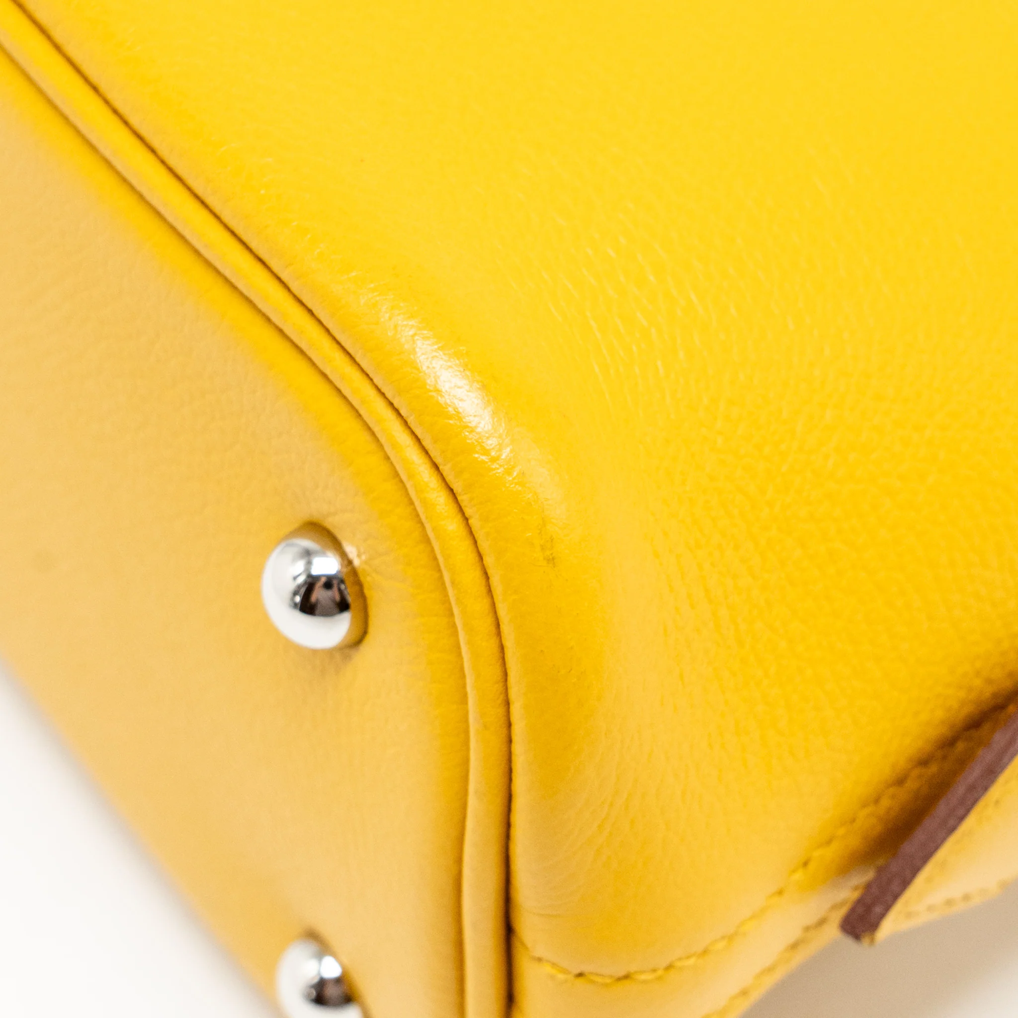 Hermes Bolide 1923 25 Evercolor Jaune Amber / Rose Ete SHW Stamp U - Image 9