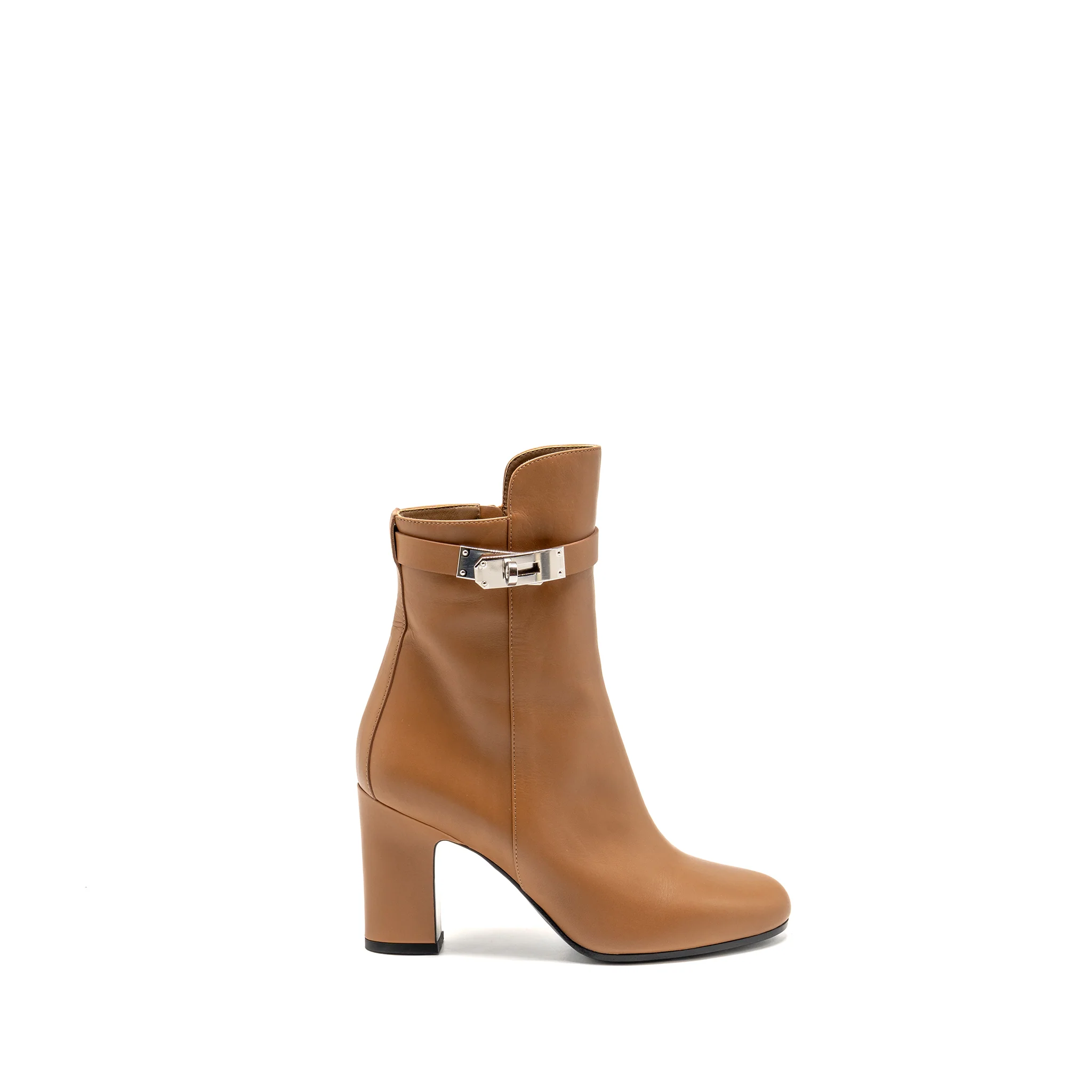 Hermes Size 37 Saint Germain Ankle Boot Leather Naturel SHW - Image 5