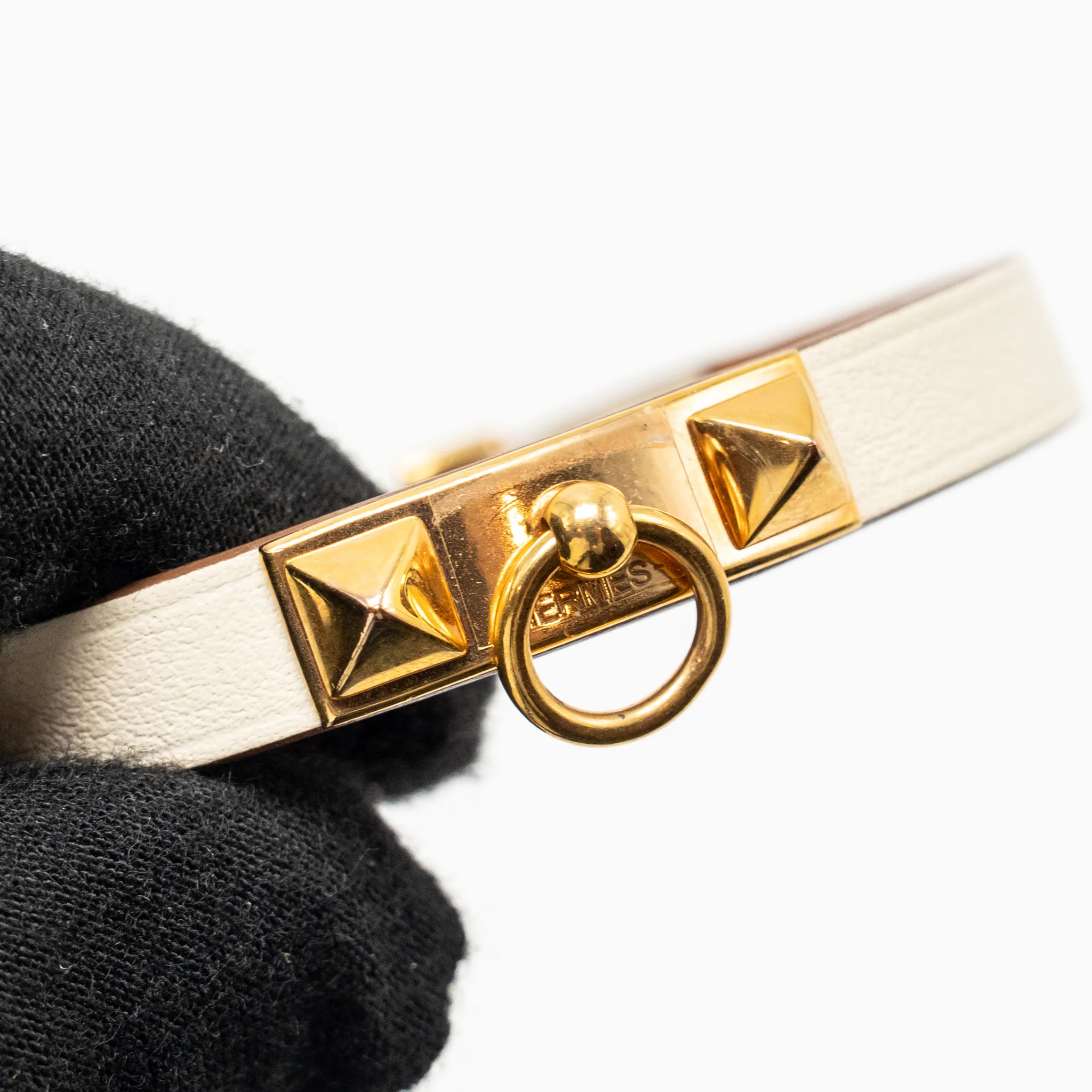 Hermes size T3 Rivale Mini Bracelet Swift Nata RGHW Stamp Z - Image 4