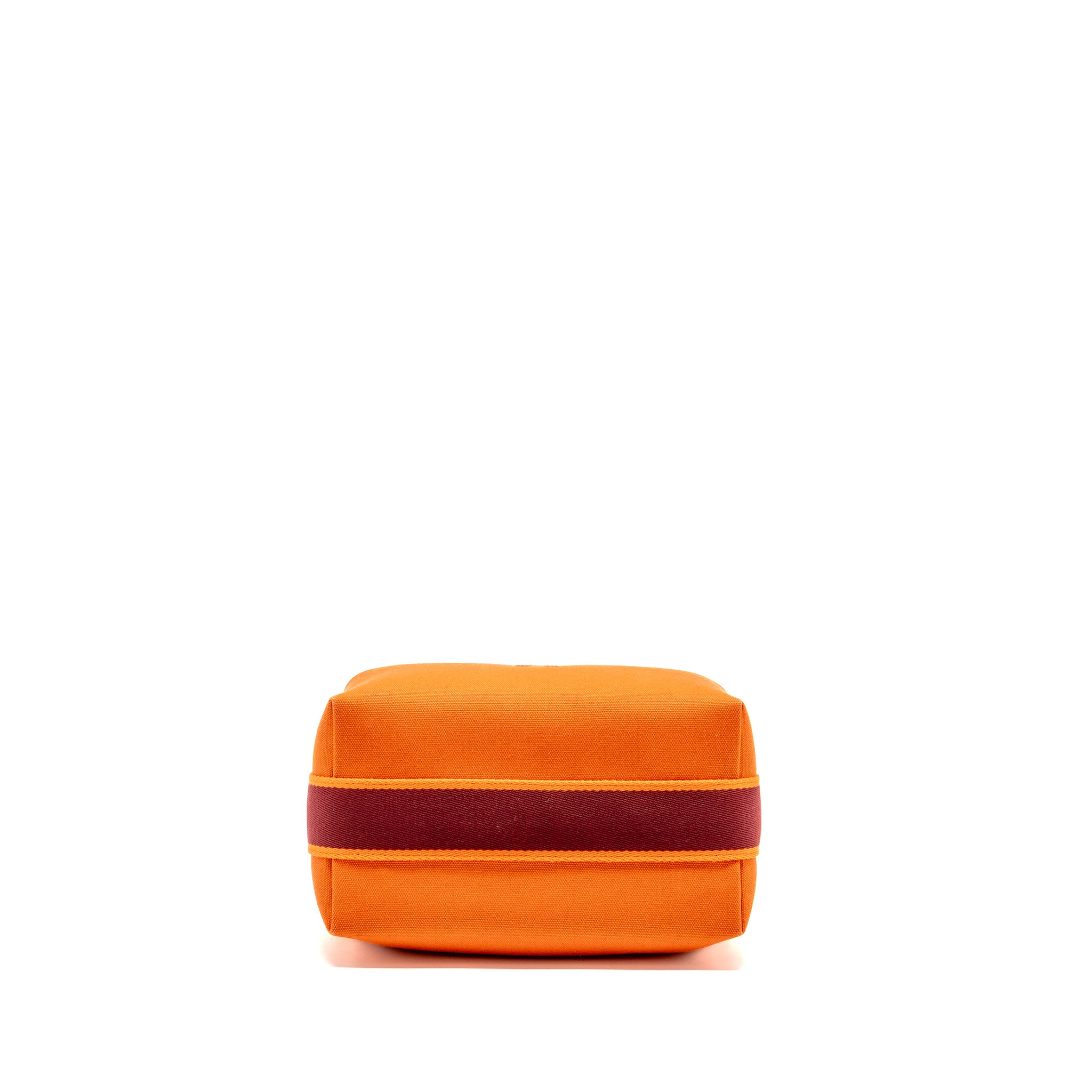 Hermes Bride-a-Brac Travel Case, Small Model Canvas Orange Feu SHW - Image 6