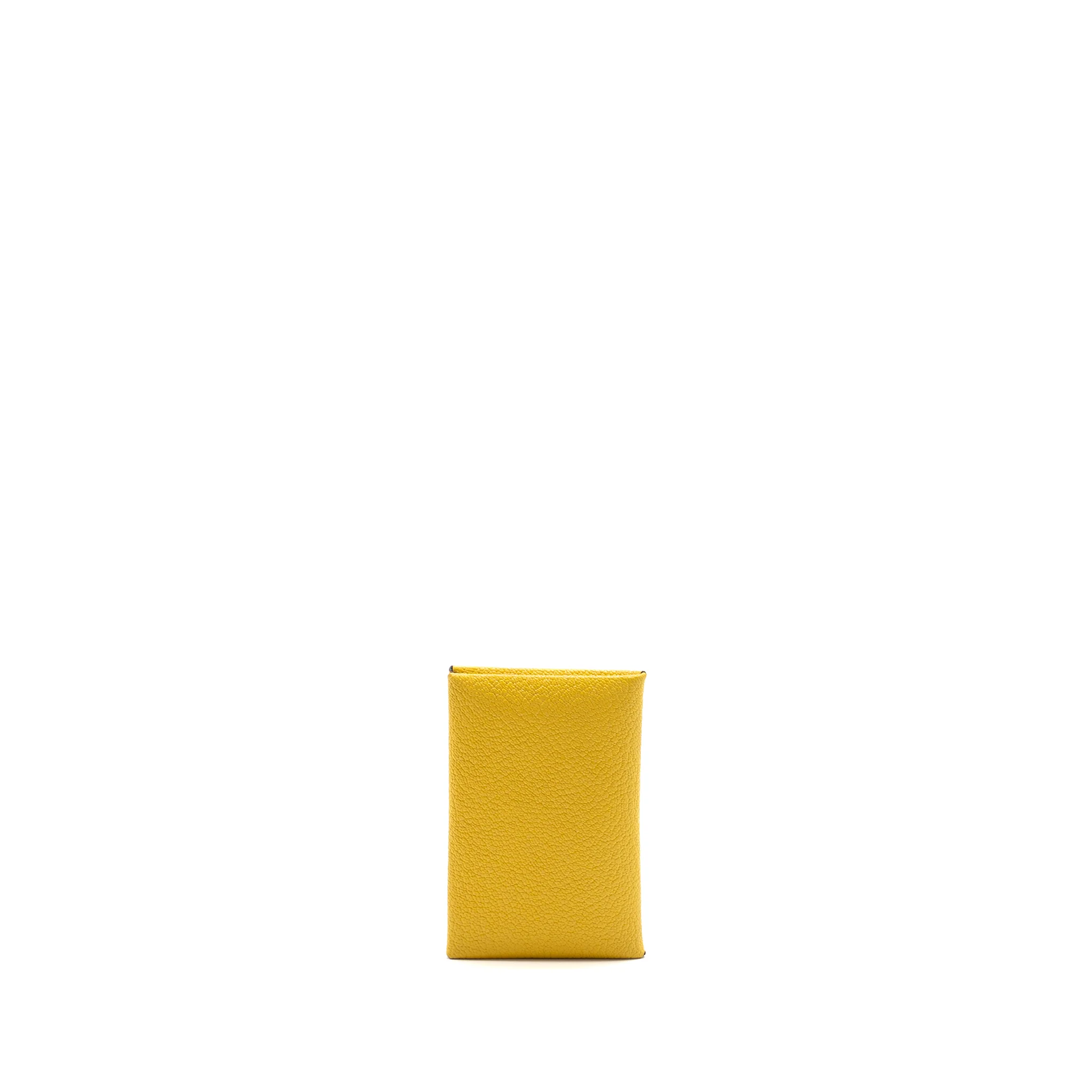 Hermes Calvi card holder chevre mysore leather sun / blur Friday SHW stamp B - Image 2