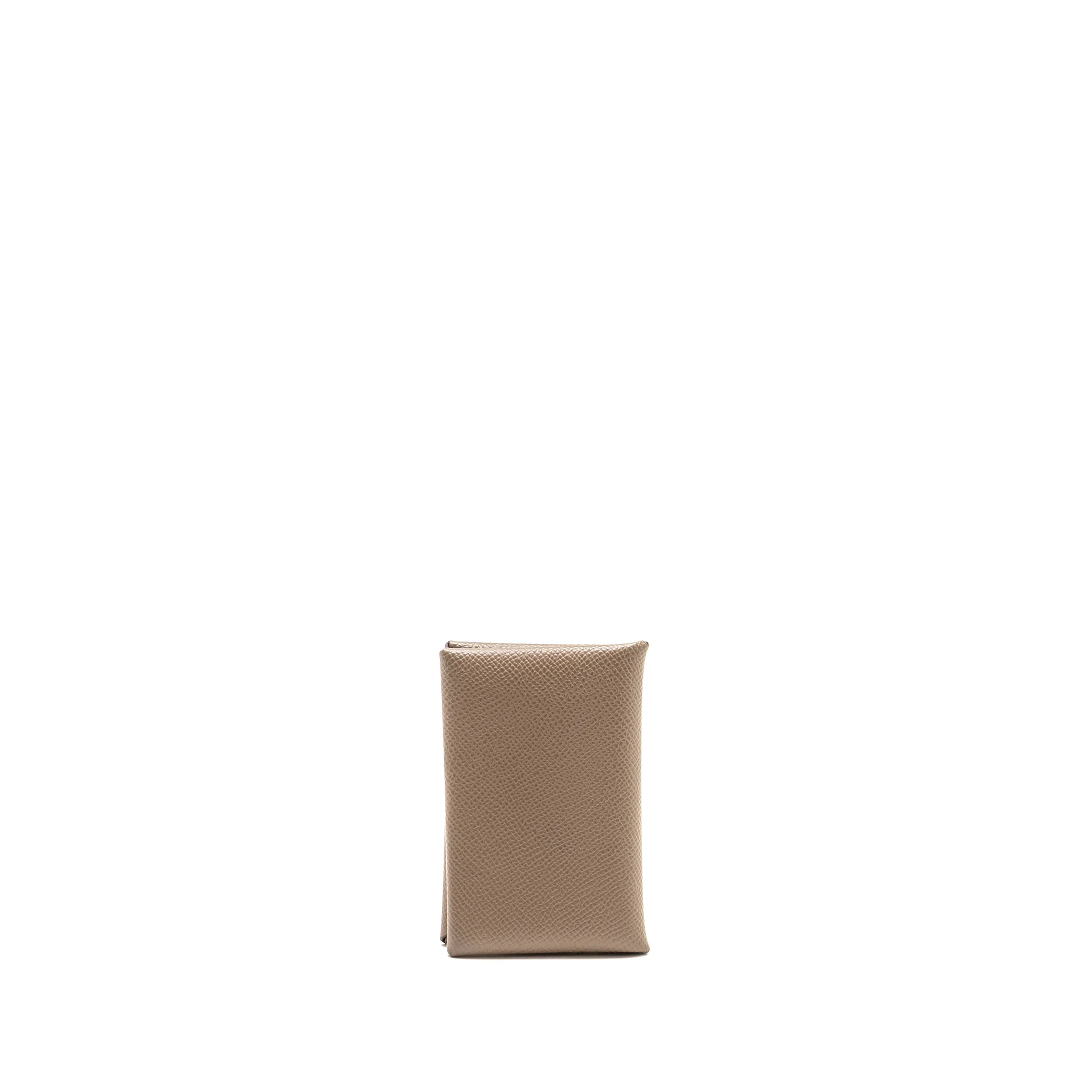 Hermes Calvi Card Holder Epsom Etoupe SHW Stamp W - Image 2