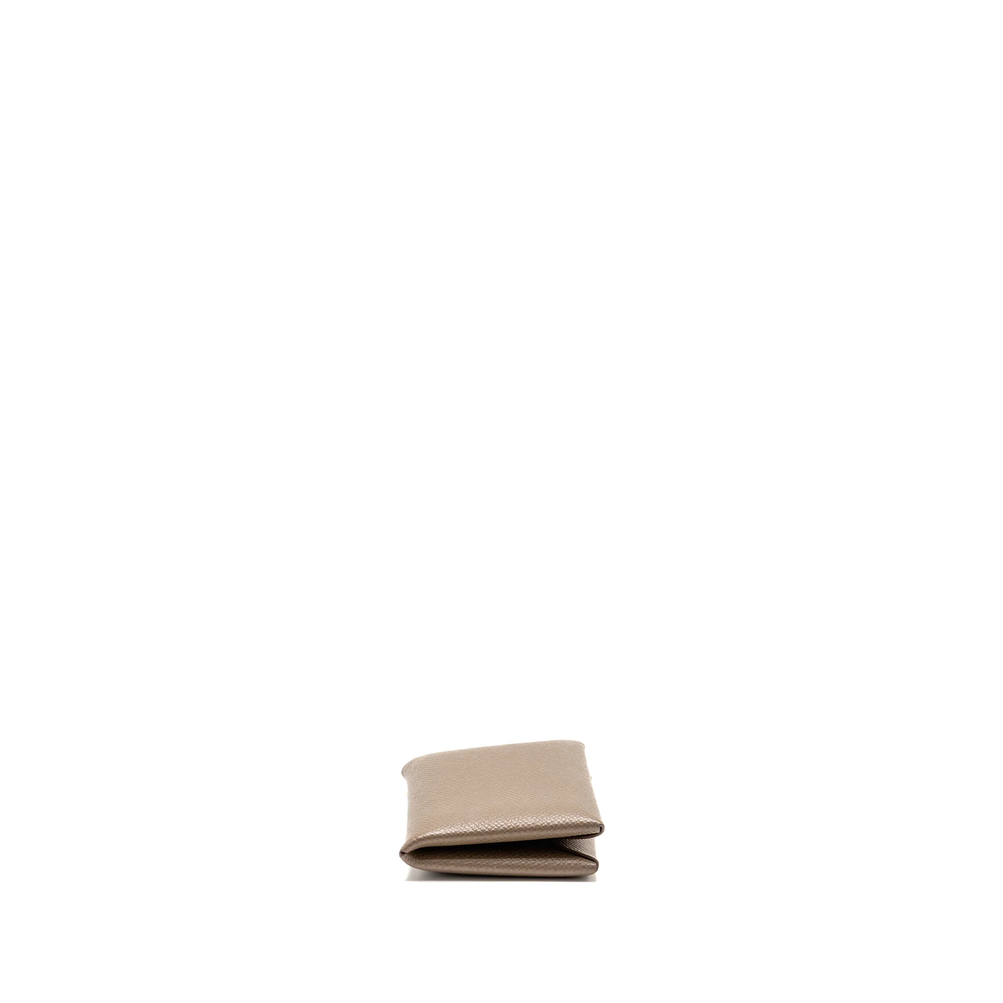 Hermes Calvi Card Holder Epsom Etoupe SHW Stamp W - Image 3