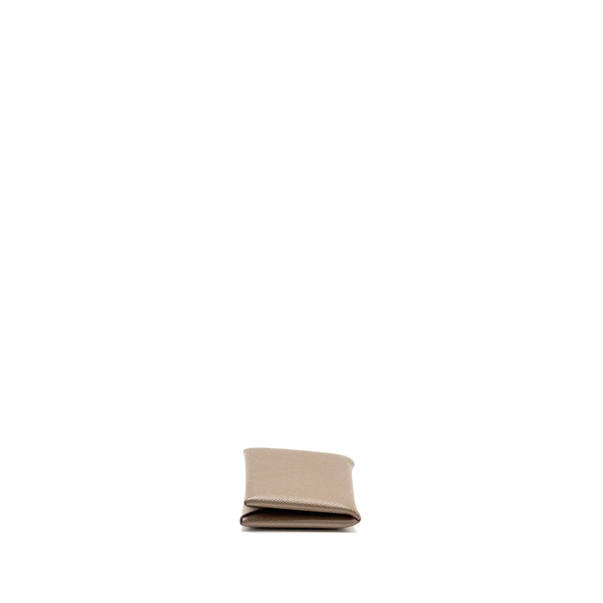 Hermes Calvi Card Holder Epsom Etoupe SHW Stamp W - Image 4