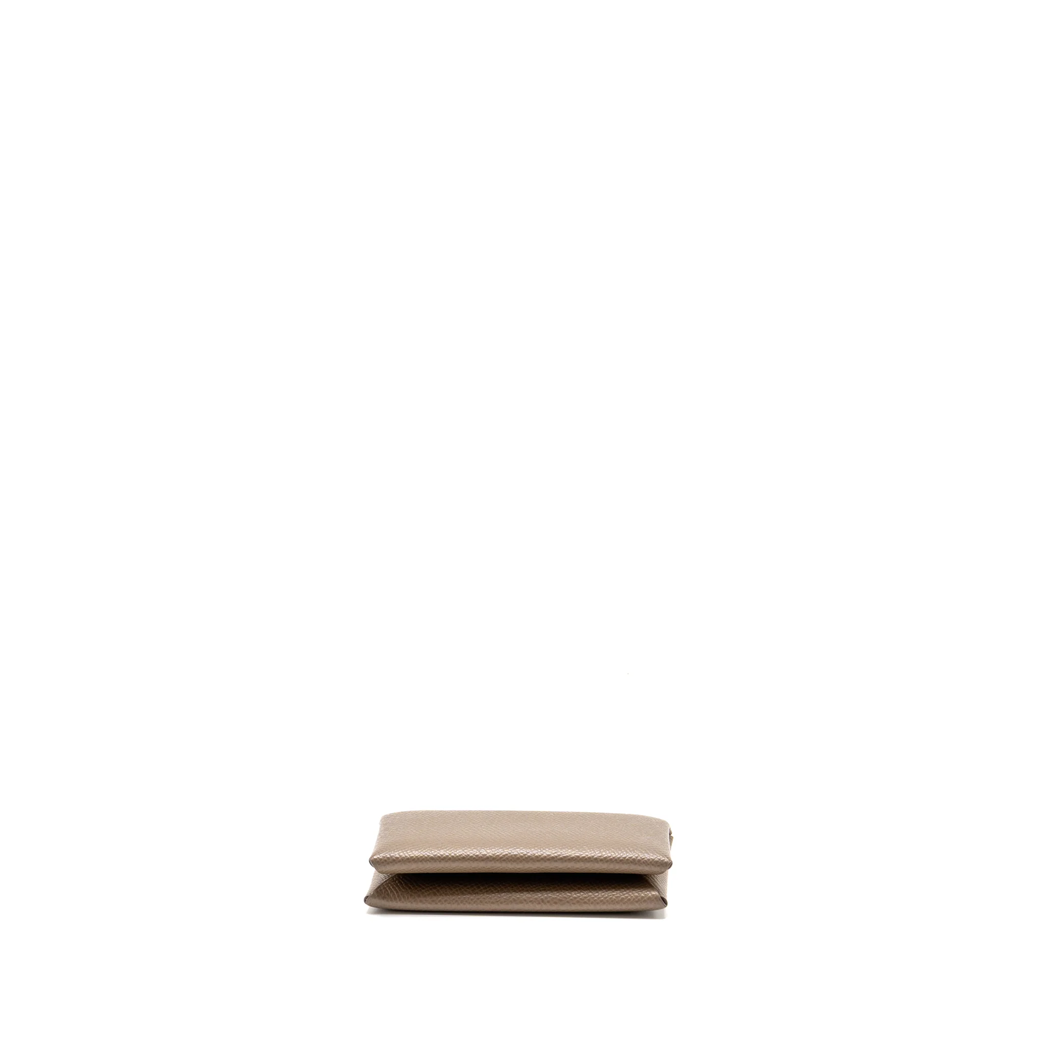 Hermes Calvi Card Holder Epsom Etoupe SHW Stamp W - Image 5