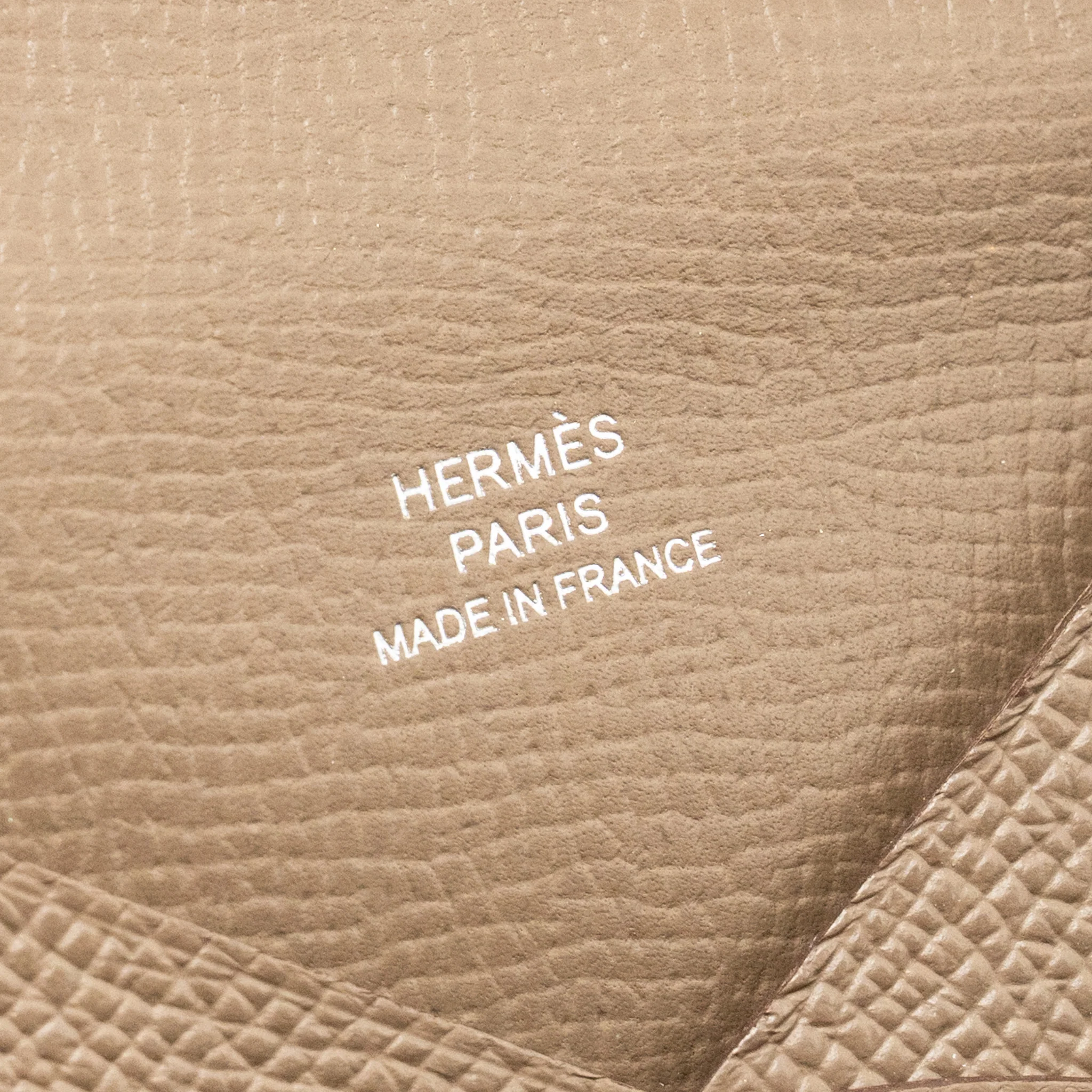Hermes Calvi Card Holder Epsom Etoupe SHW Stamp W - Image 7