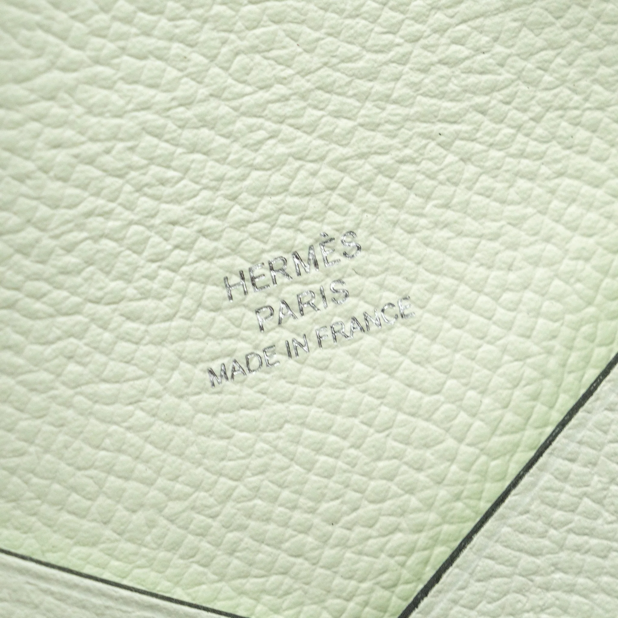 Hermes Calvi Card Holder Epsom Vert Fizz SHW Stamp U - Image 4