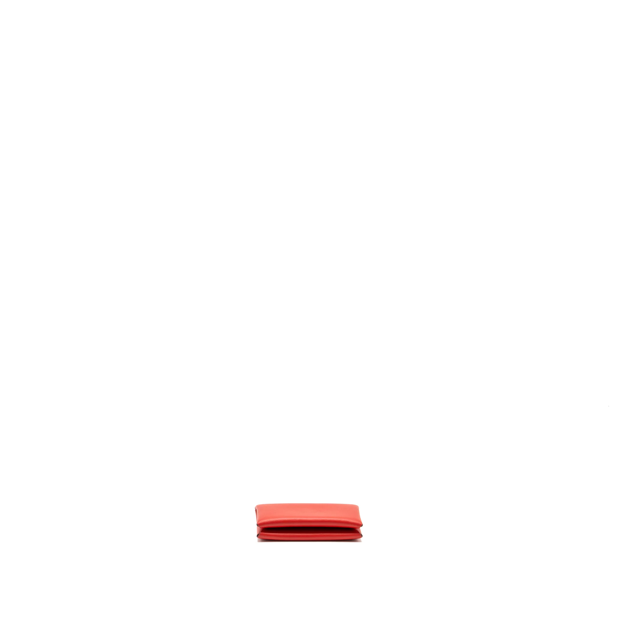 Hermes Calvi Cardholder Swift Red/Blue SHW Stamp B - Image 5