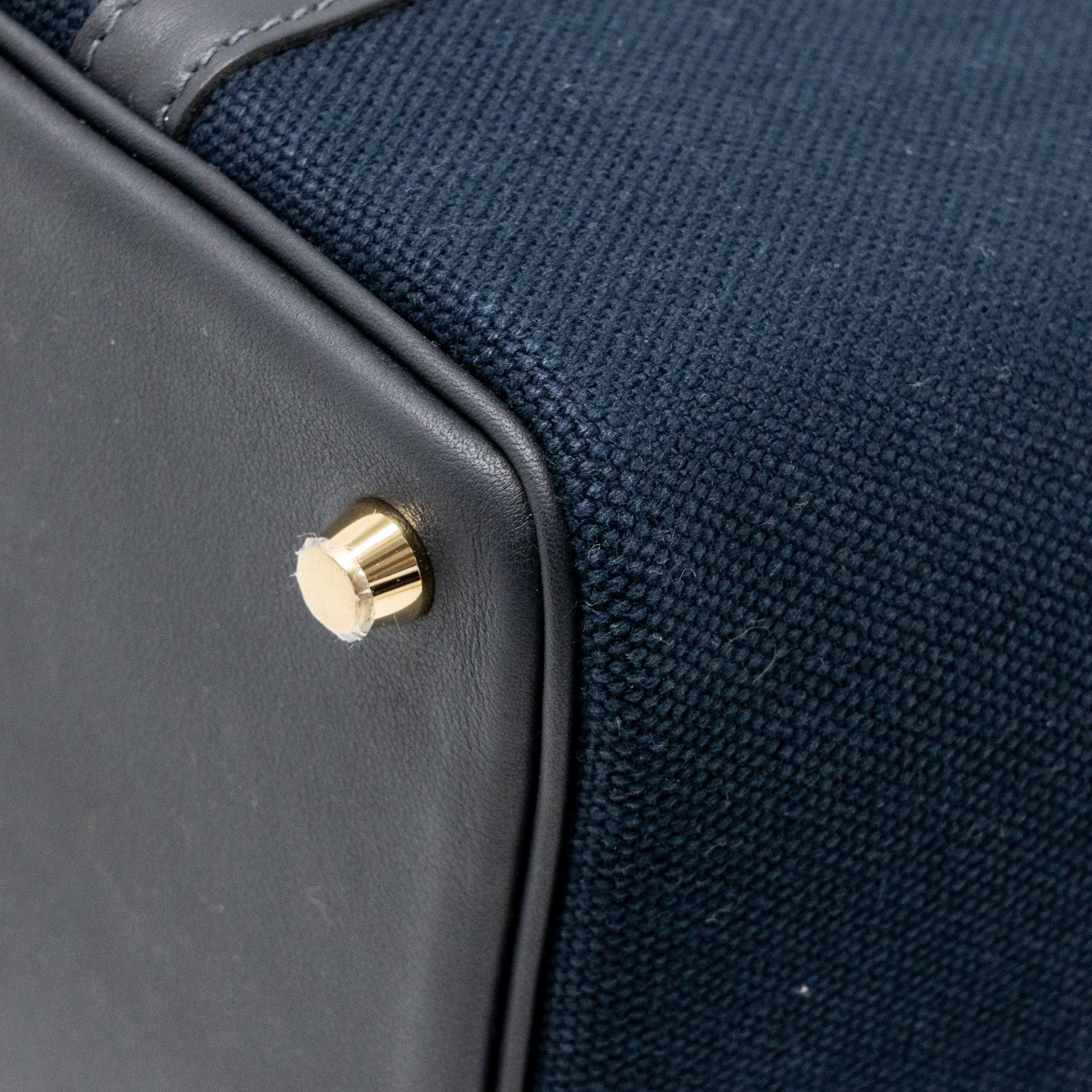 Hermes Cargo Picotin 18 Lock Bag Swift / Toile Canvas Blue Marine / Caban GHW Stamp B - Image 10