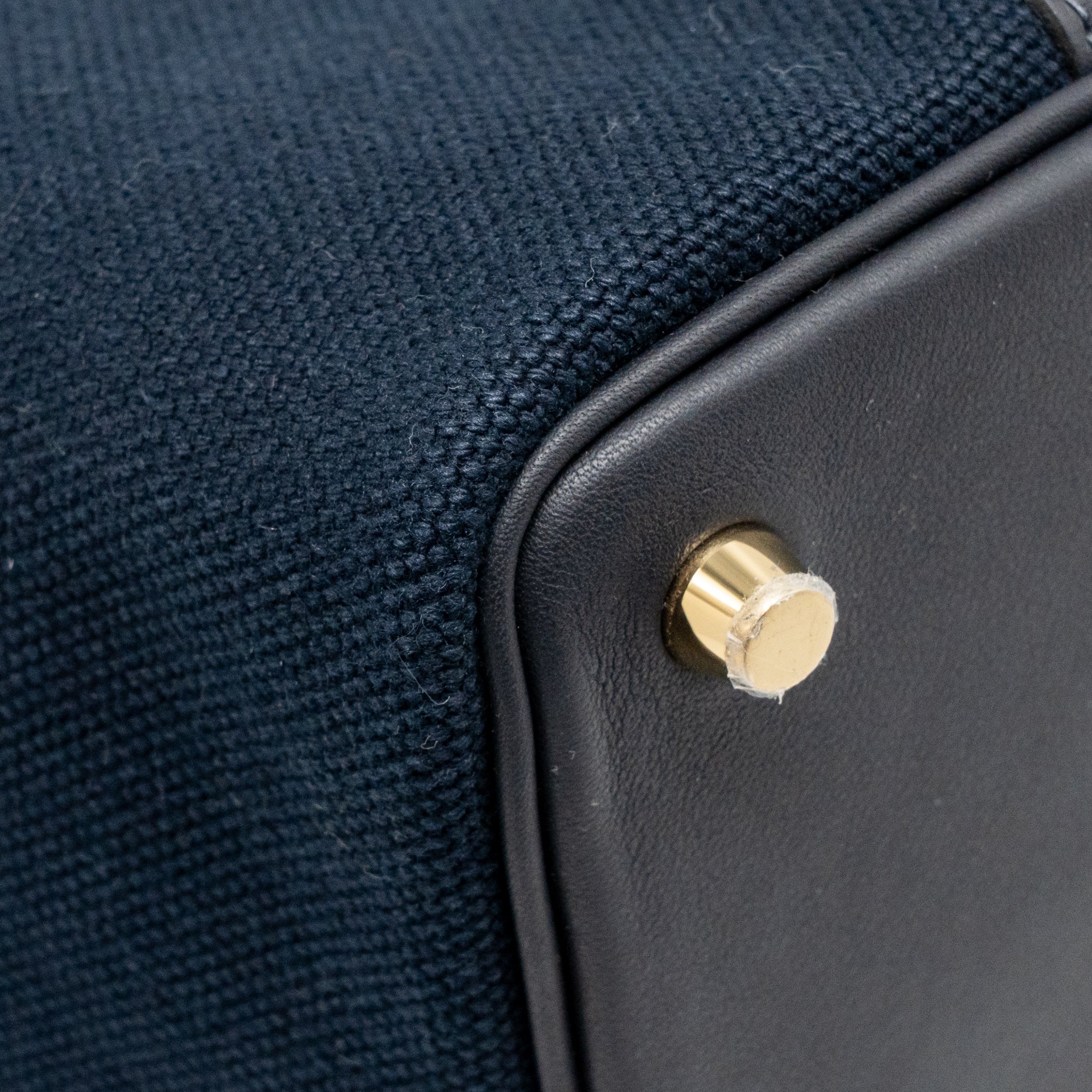Hermes Cargo Picotin 18 Lock Bag Swift / Toile Canvas Blue Marine / Caban GHW Stamp B - Image 11
