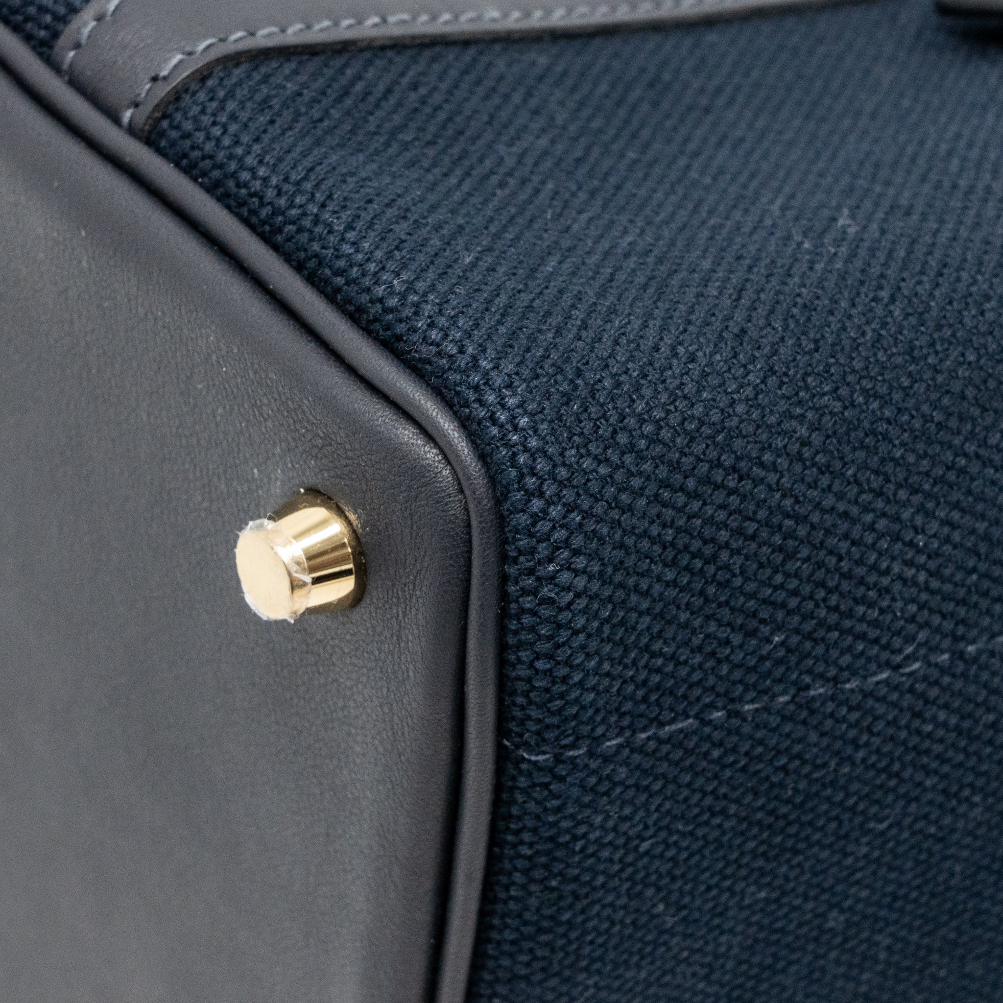 Hermes Cargo Picotin 18 Lock Bag Swift / Toile Canvas Blue Marine / Caban GHW Stamp B - Image 12