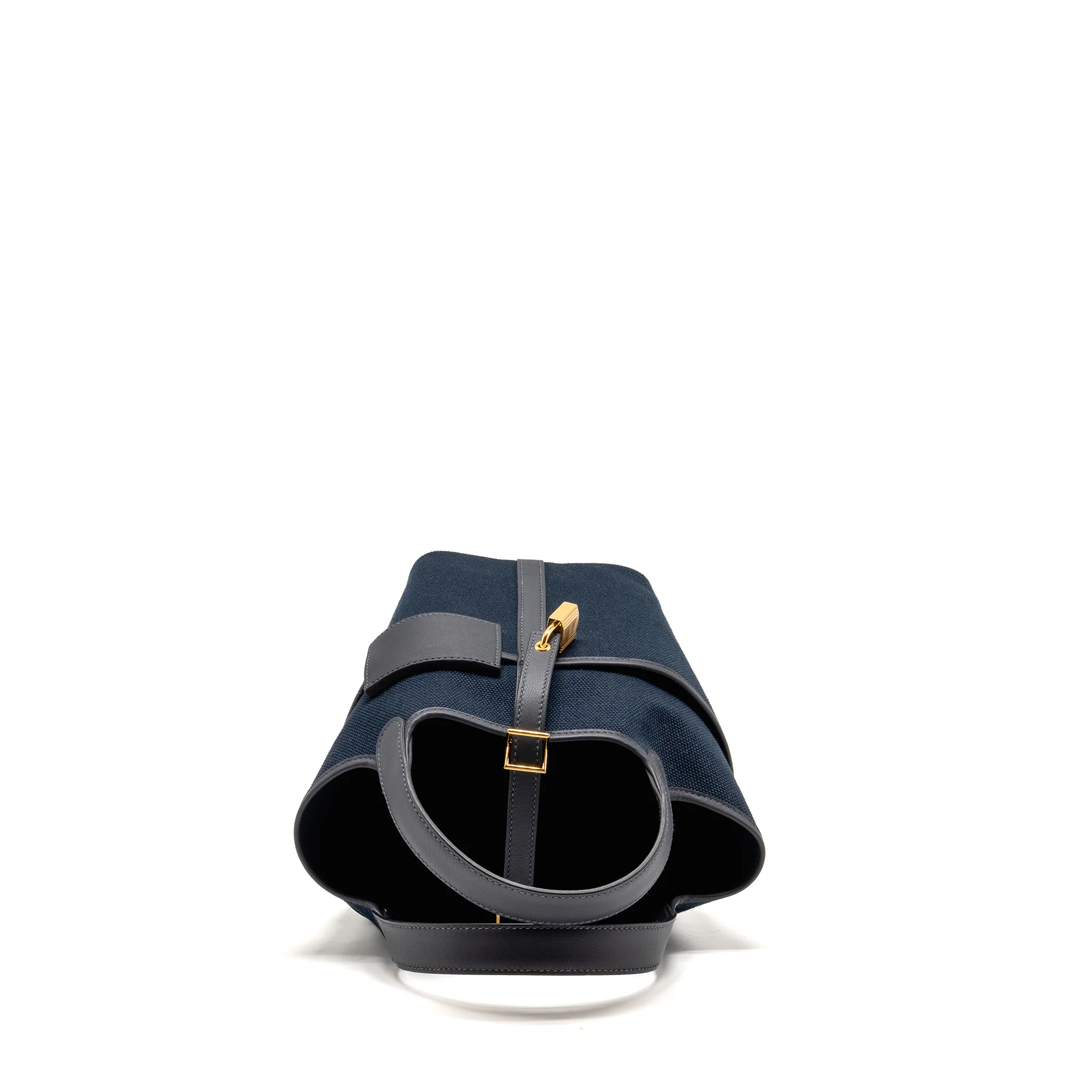 Hermes Cargo Picotin 18 Lock Bag Swift / Toile Canvas Blue Marine / Caban GHW Stamp B - Image 5