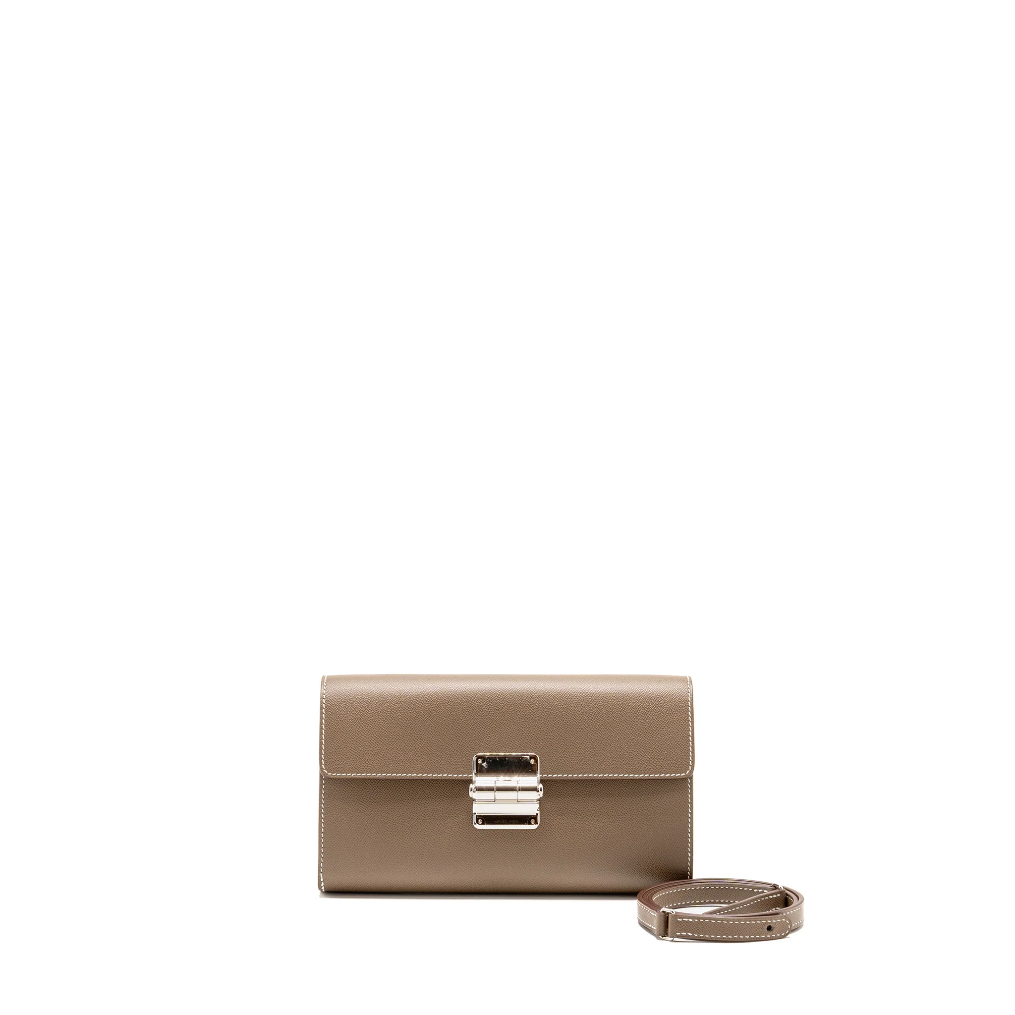 Hermes Charniere To Go Pouch Madame Etoupe SHW Stamp K
