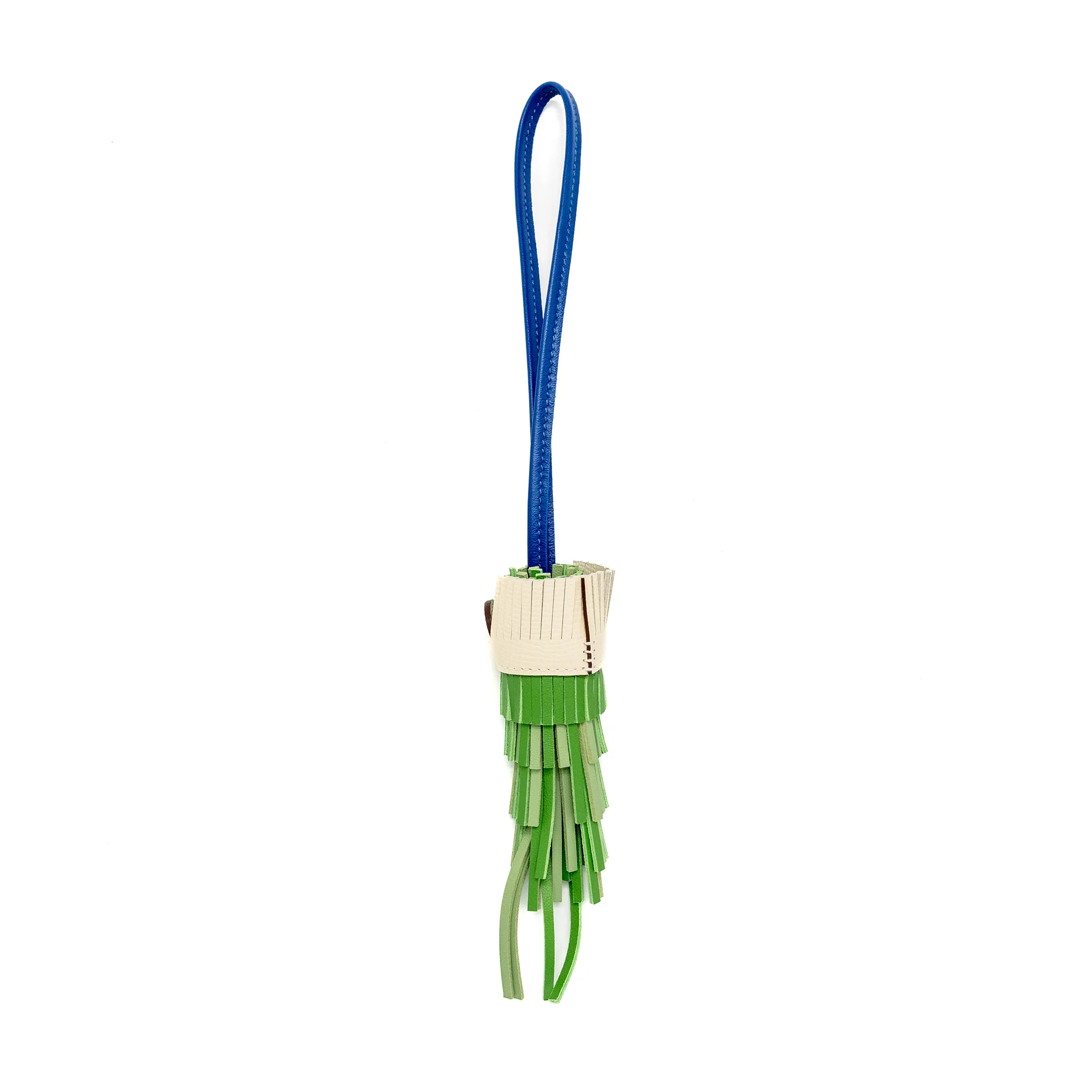Hermes Chouette Bag Charm Milo Lambskin/Swift Calfskin Vert Yucca/Vert Criquet/Blue De France/Nata/Blanc Stamp W - Image 2