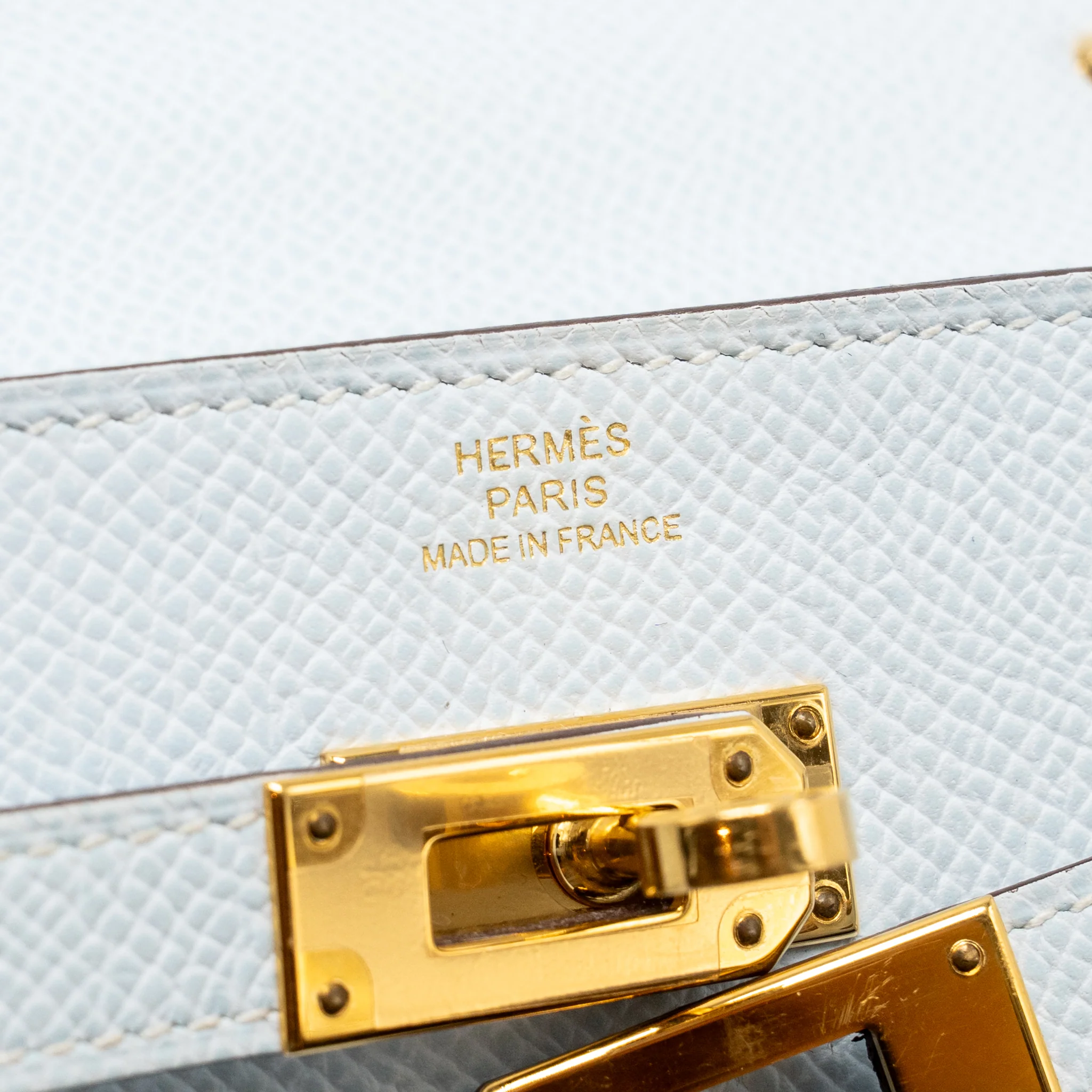 Hermes Classic Kelly to Go Epsom Blue Brume GHW Stamp Y - Image 12