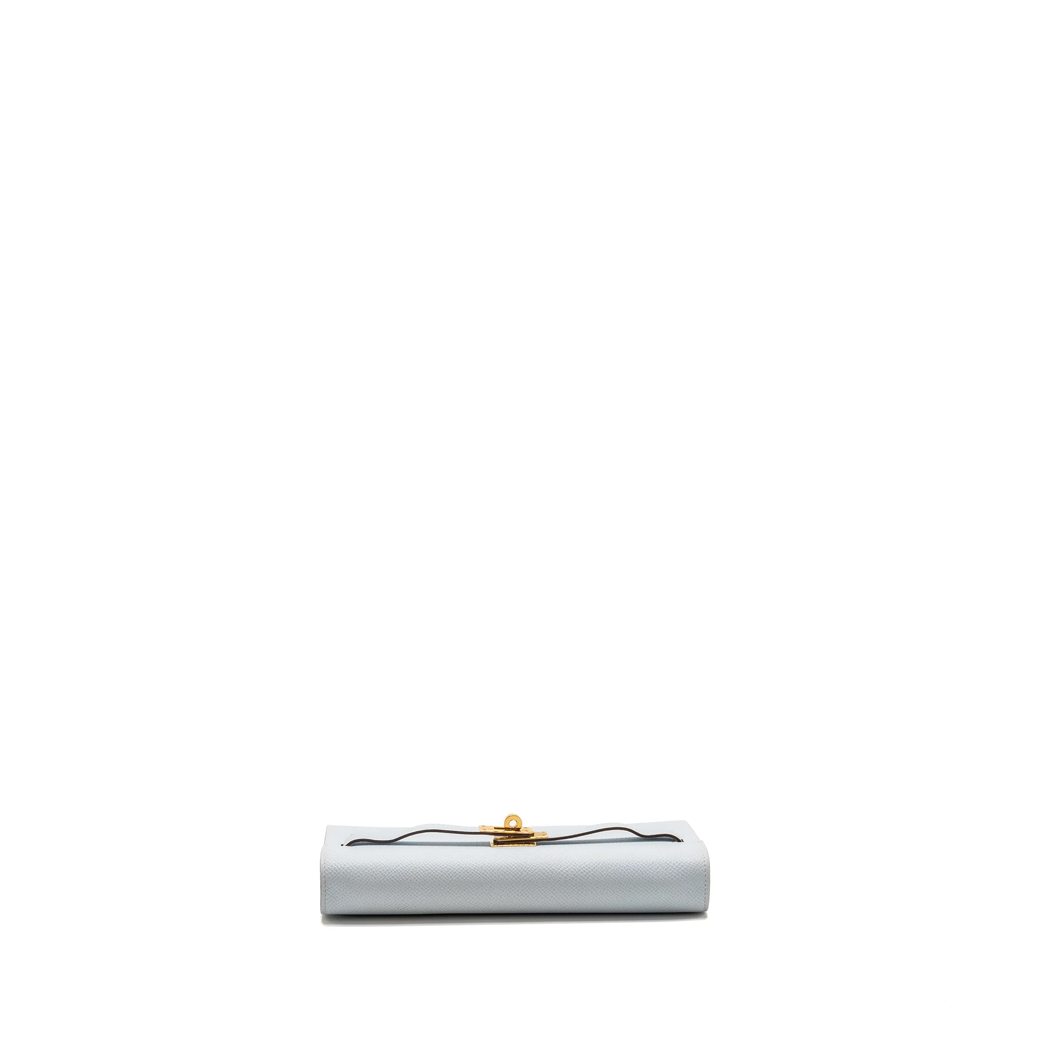 Hermes Classic Kelly to Go Epsom Blue Brume GHW Stamp Y - Image 5