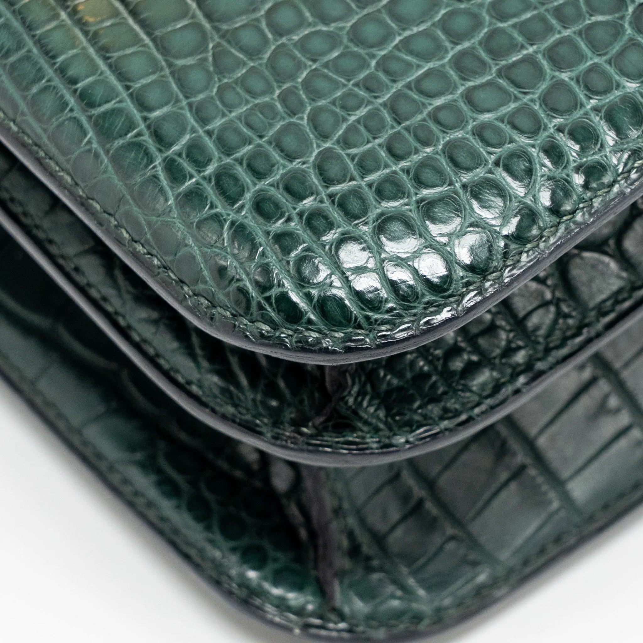 Hermes Constance 24 ALLIGATOR MISSISSIPPIENSIS MAT Vert Fonce GHW Stamp X - Image 8