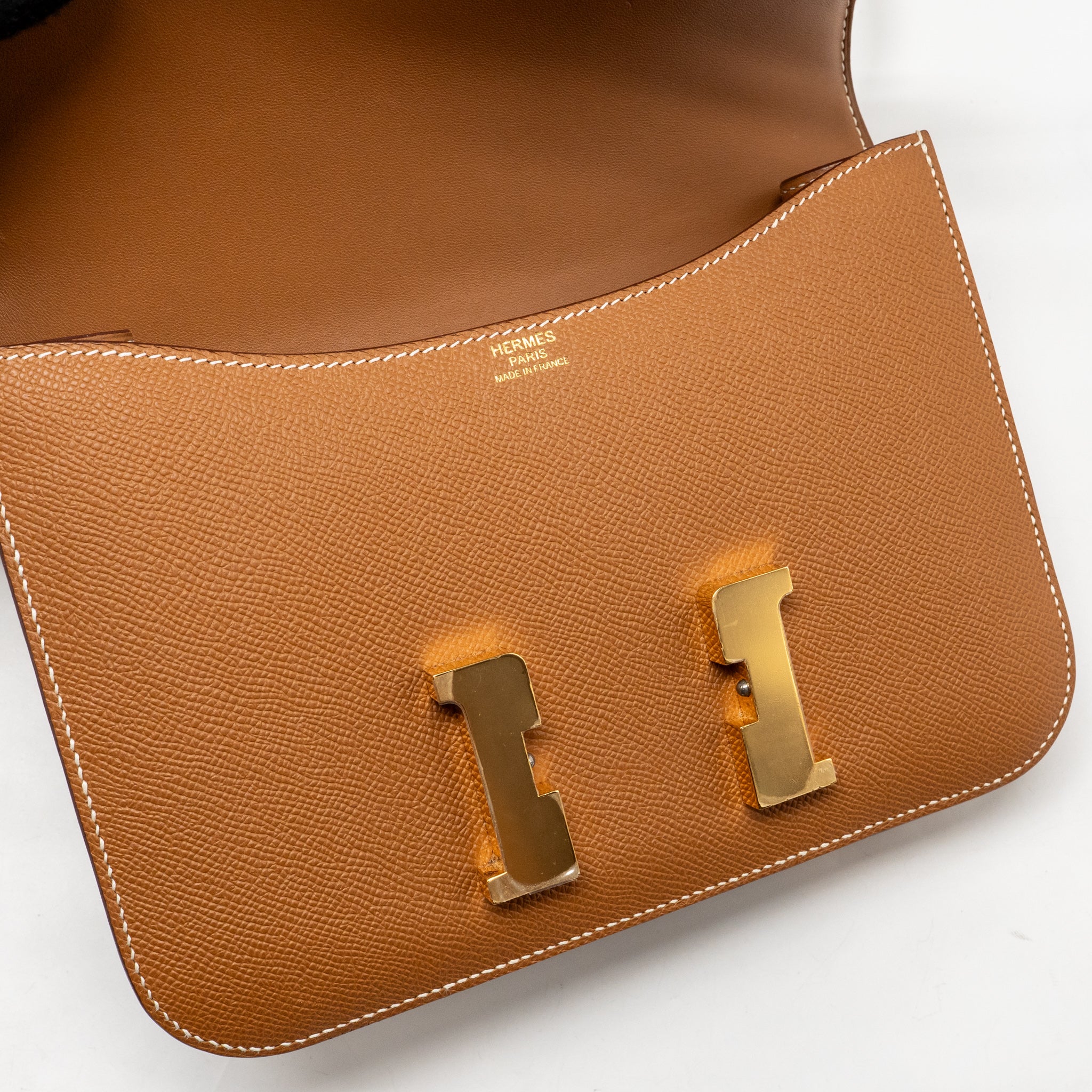 Hermes Constance 24 Epsom Gold GHW Stamp U - Image 14