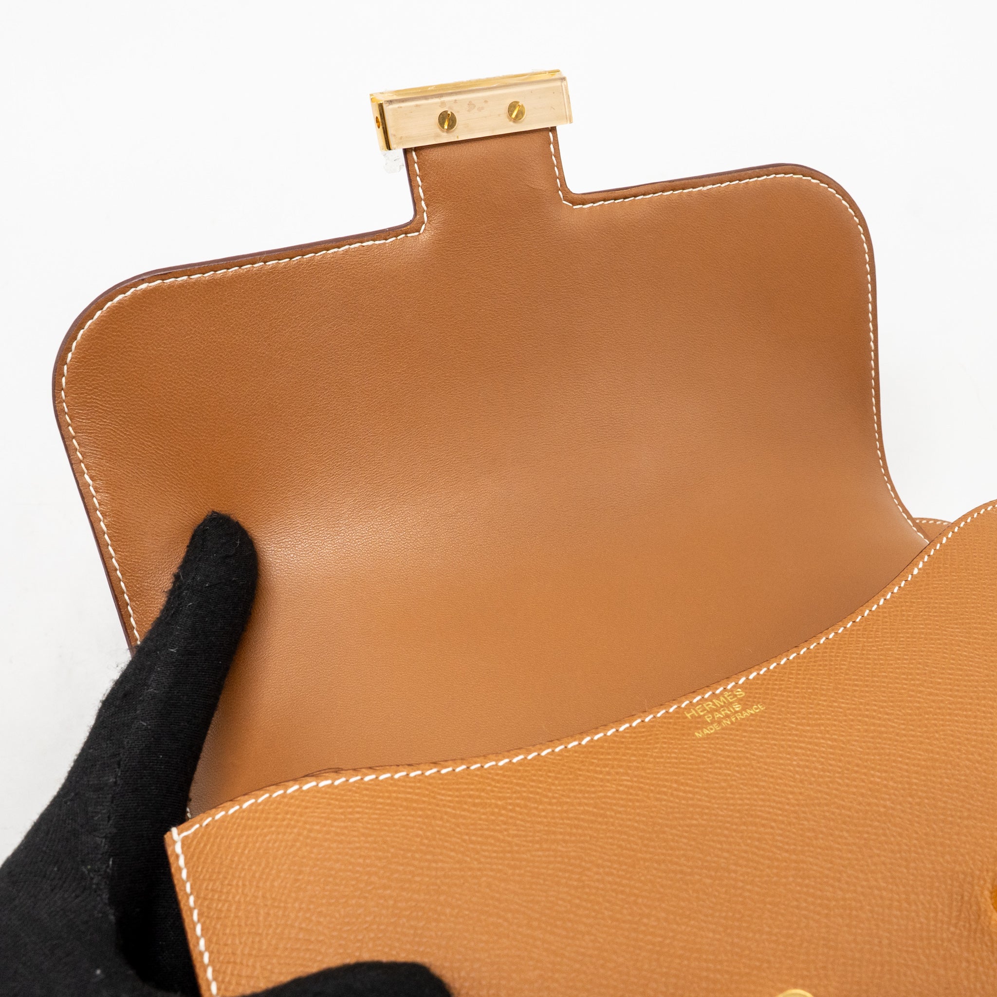 Hermes Constance 24 Epsom Gold GHW Stamp U - Image 15