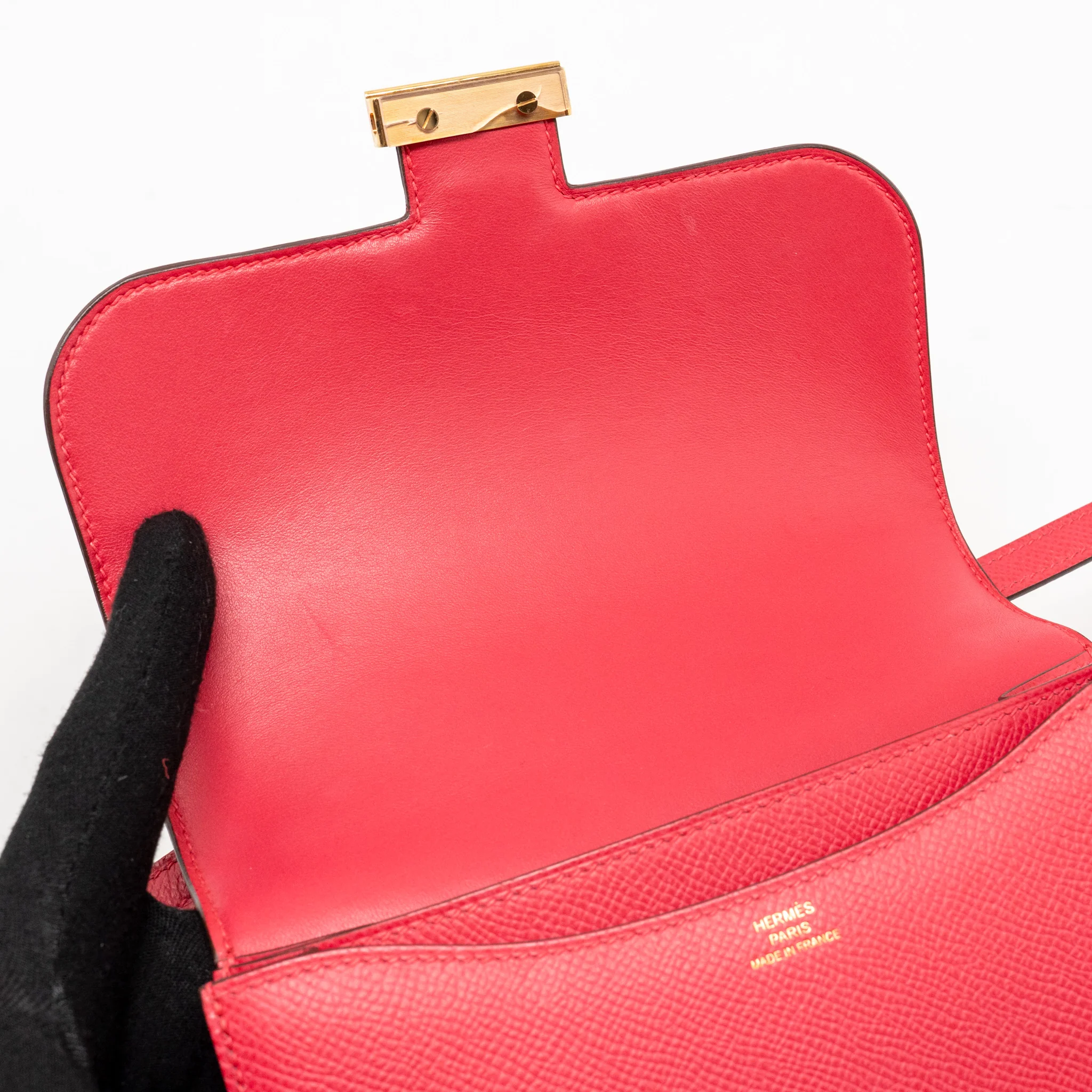 Hermes Mini Constance Epsom Rose Extreme GHW Stamp D - Image 15