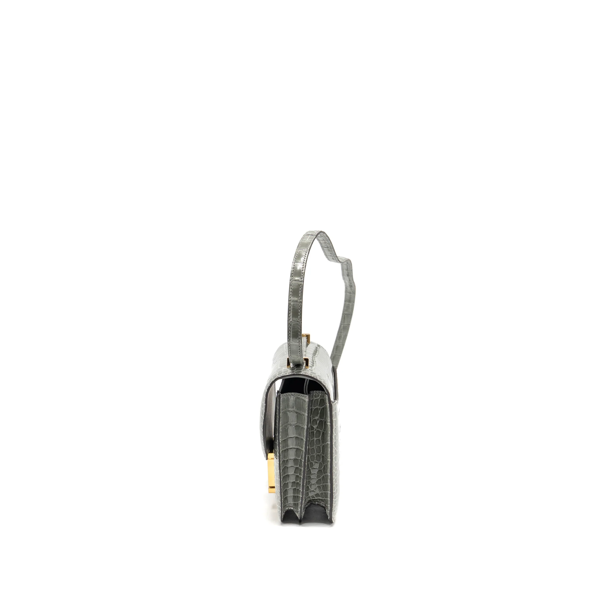 Hermes Constance Mini Alligator Mississippiensis 0V Gris Ciment GHW Stamp U - Image 4
