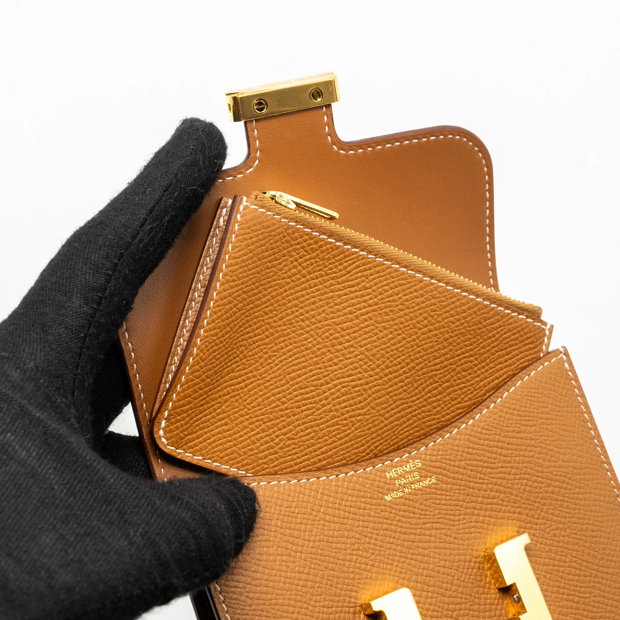 Hermes Constance Slim Epsom Gold GHW Stamp U - Image 13