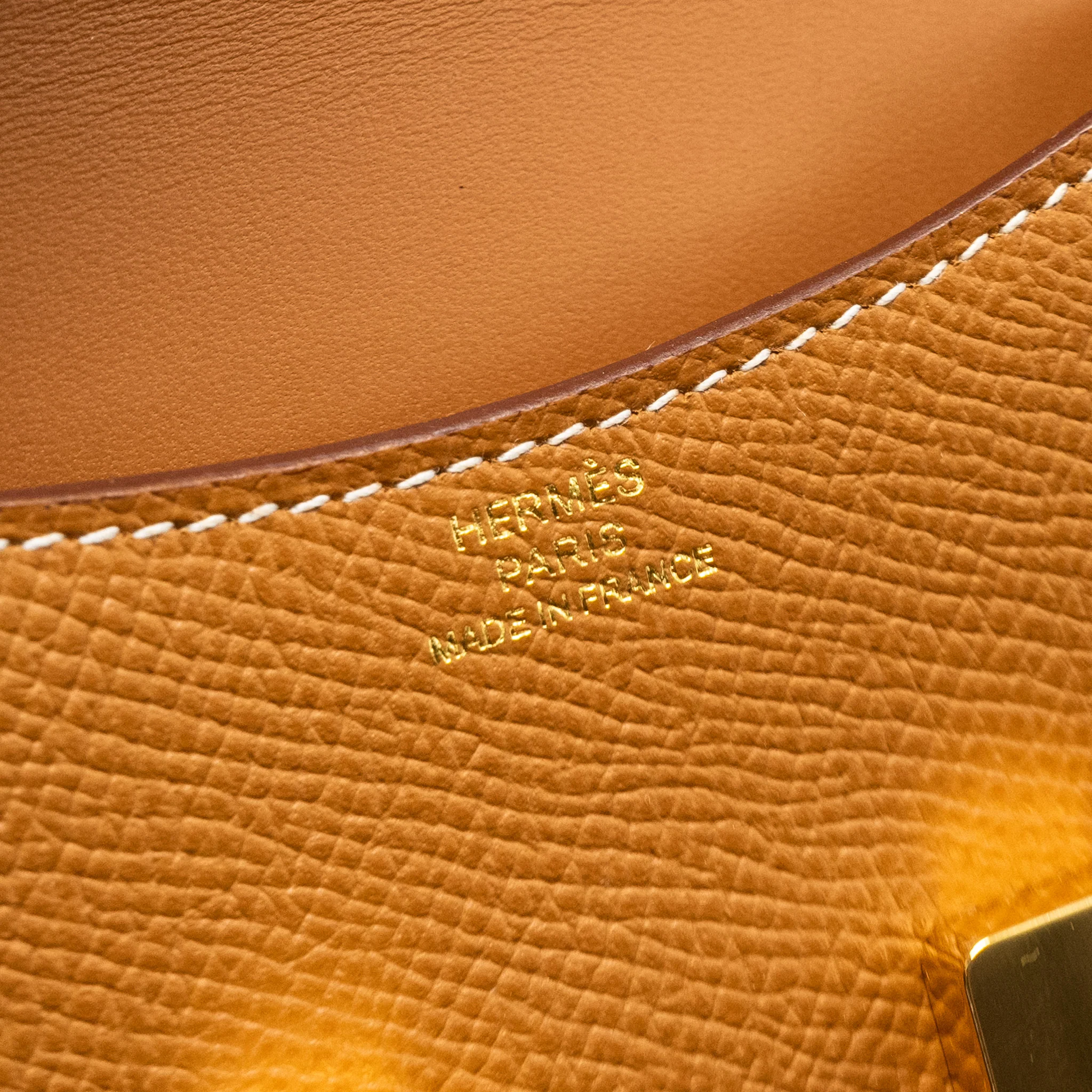 Hermes Constance Slim Epsom Gold GHW Stamp U - Image 14