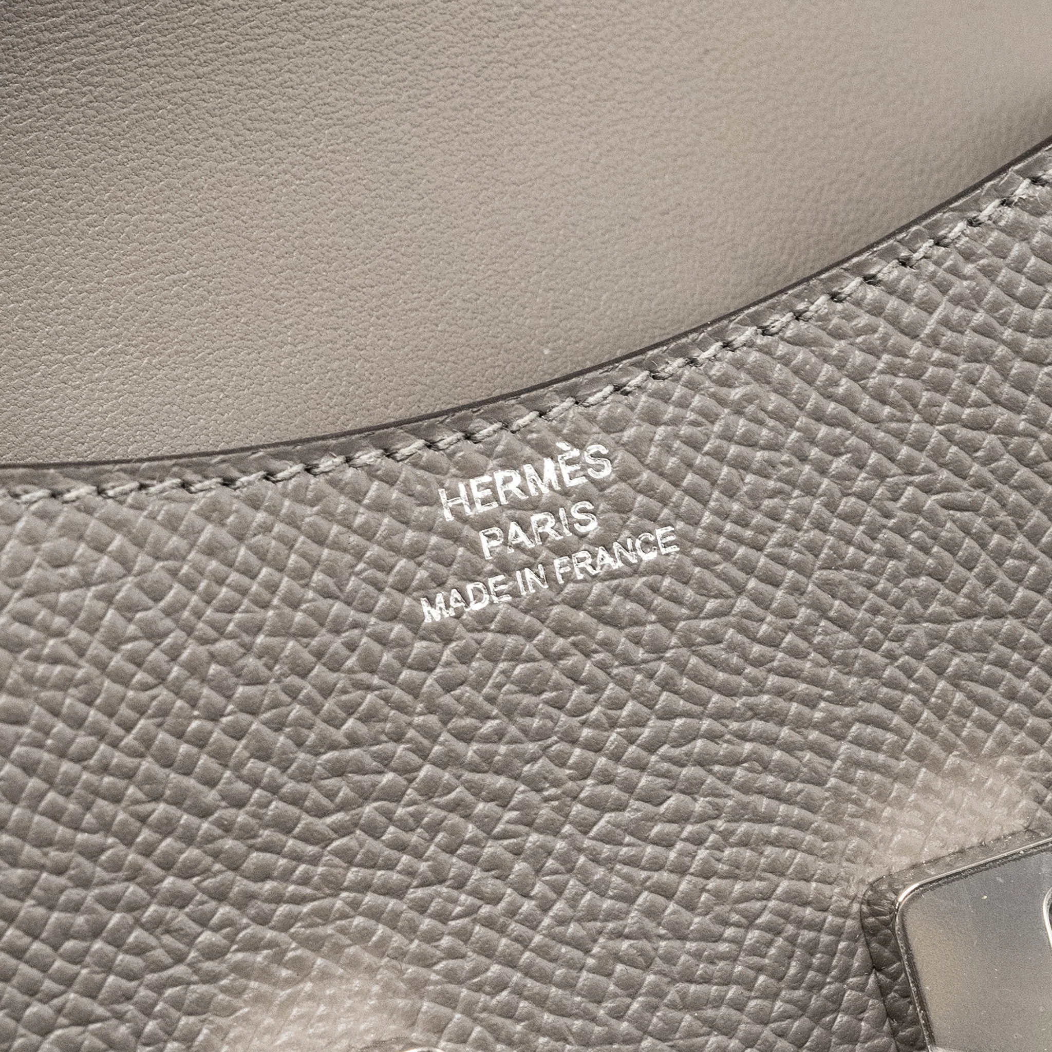 Hermes Constance Slim Epsom Gris Myer SHW Stamp U - Image 10