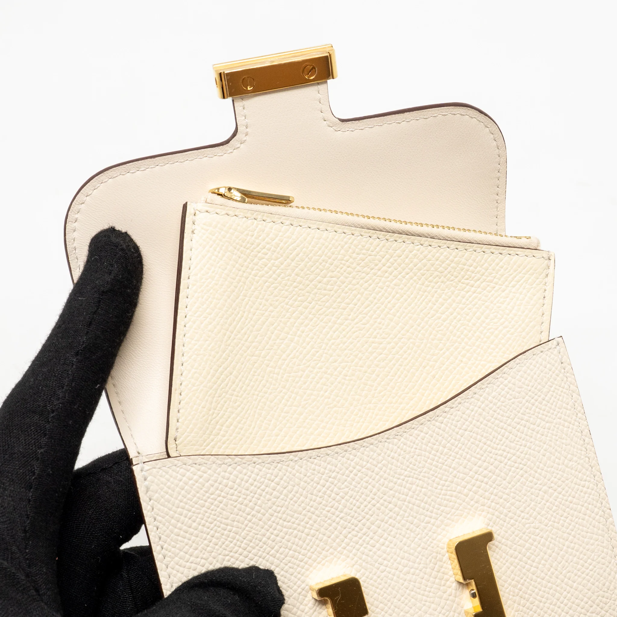 Hermes Constance Slim Epsom Nata GHW Stamp B - Image 10