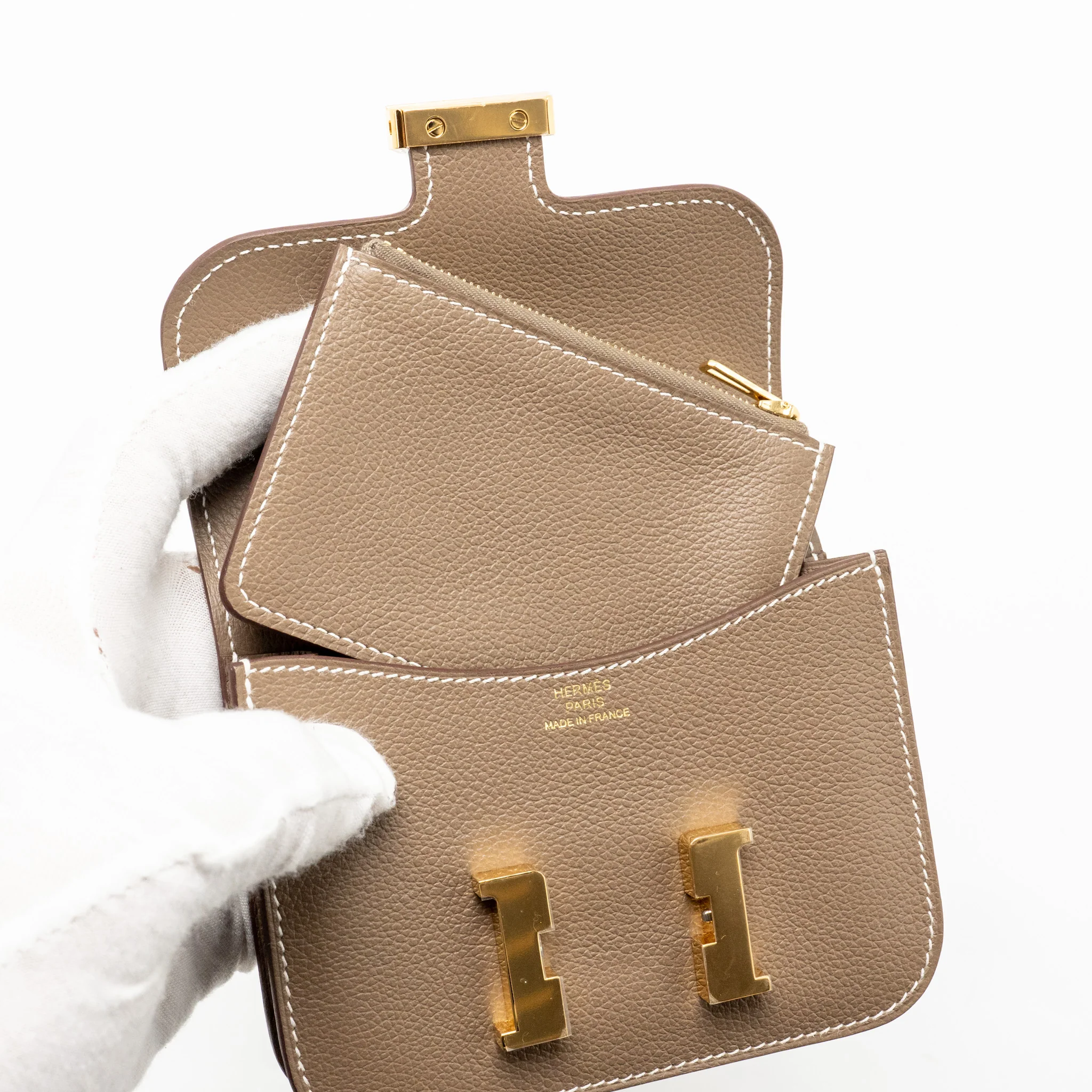 Hermes Constance Slim Evercolor Etoupe GHW Stamp B - Image 11