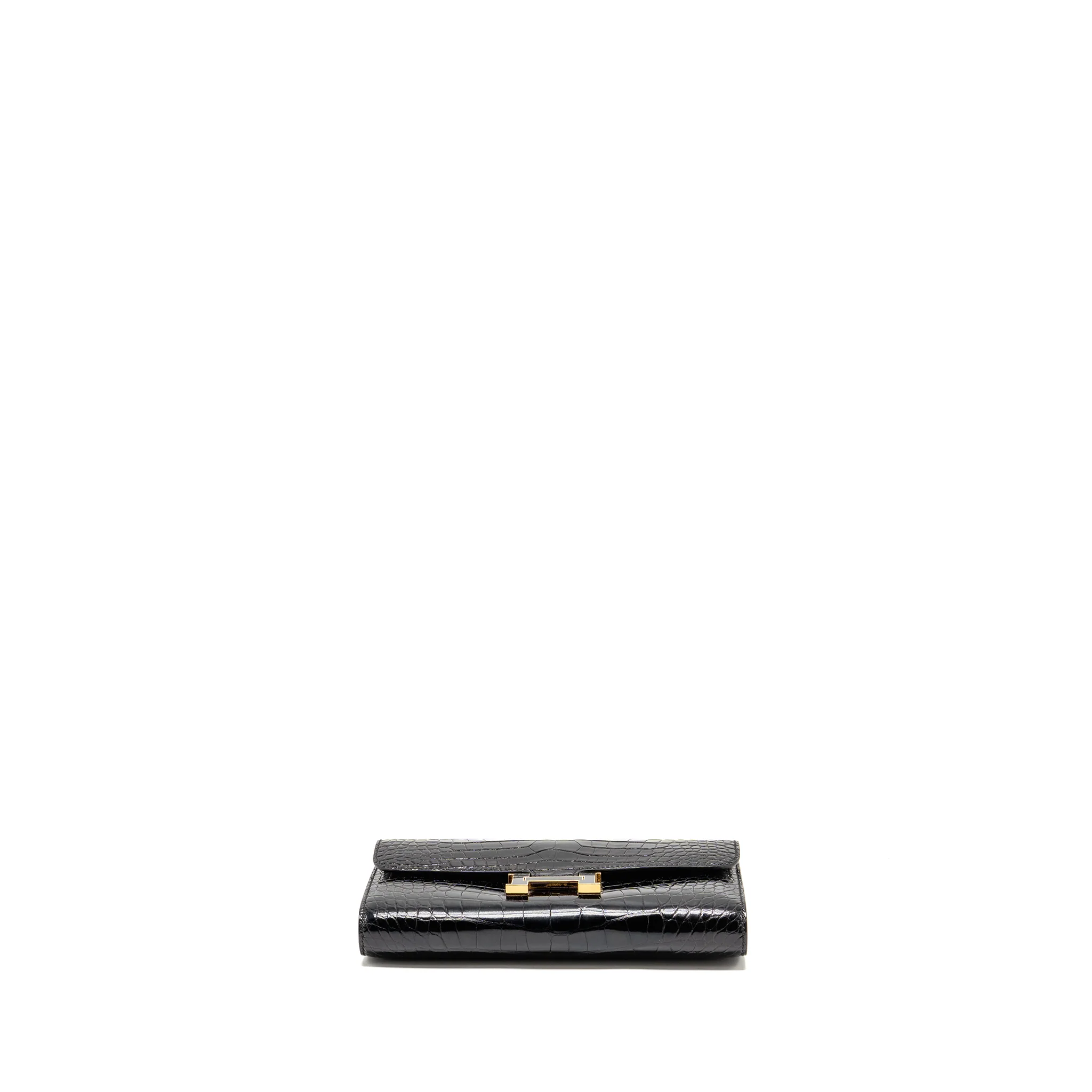HERMES Constance To Go Alligator Mississippiensis Black with black Hardware Stamp Z - Image 5