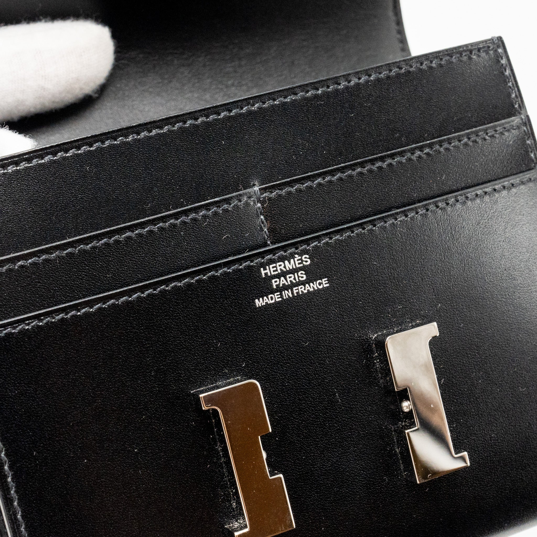 Hermes Constance Wallet Box Black SHW Stamp A - Image 11